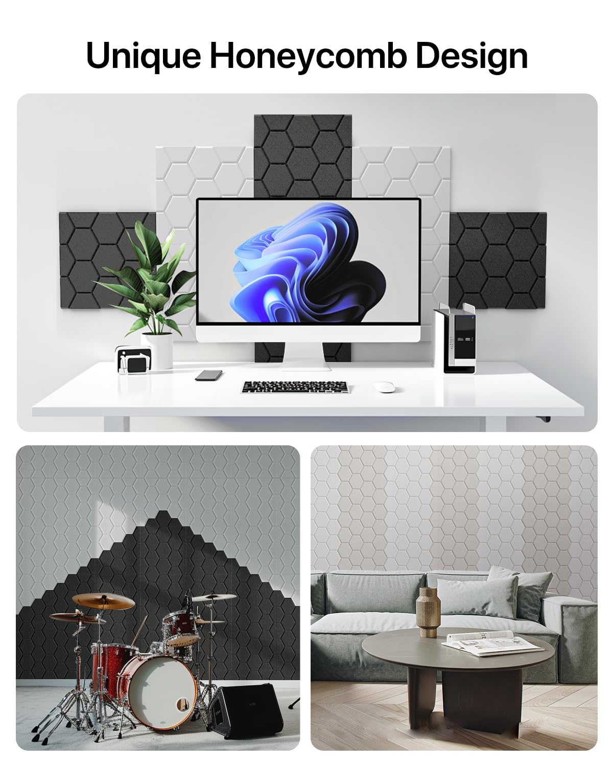 Sound Proof Foam Panels for Walls, Kuchoow Acoustic Panels Sound Absorbing, 12 Pack High Density Soundproof Wall Panels Self Adh