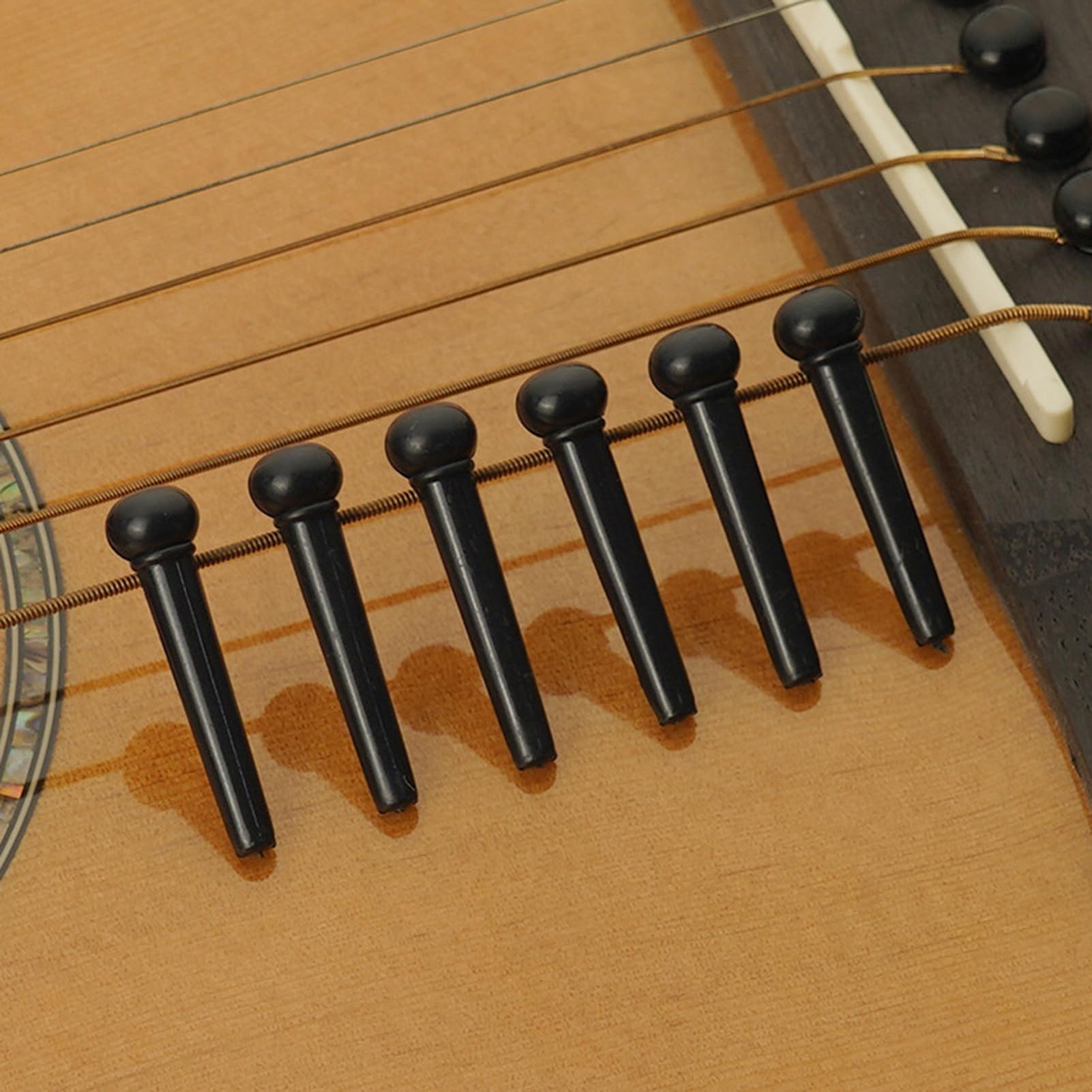 Jinlop Acoustic Guitar Bridge Pins & Guitar Pegs with Bridge Pin Puller Remover Guitar Pegs Parts Replacement Tool-Black