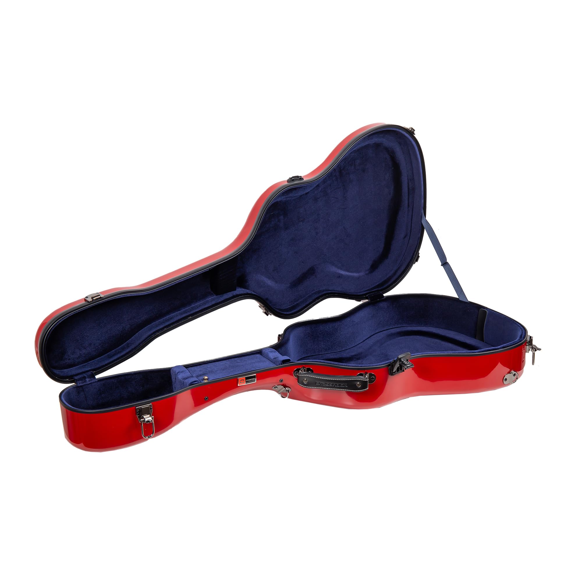 Crossrock 17'' Archtop Jazz Guitar Case - Heavy-Duty Fiberglass Hardshell with TSA Lock & Backpack Straps for Gibson L5/Epiphone