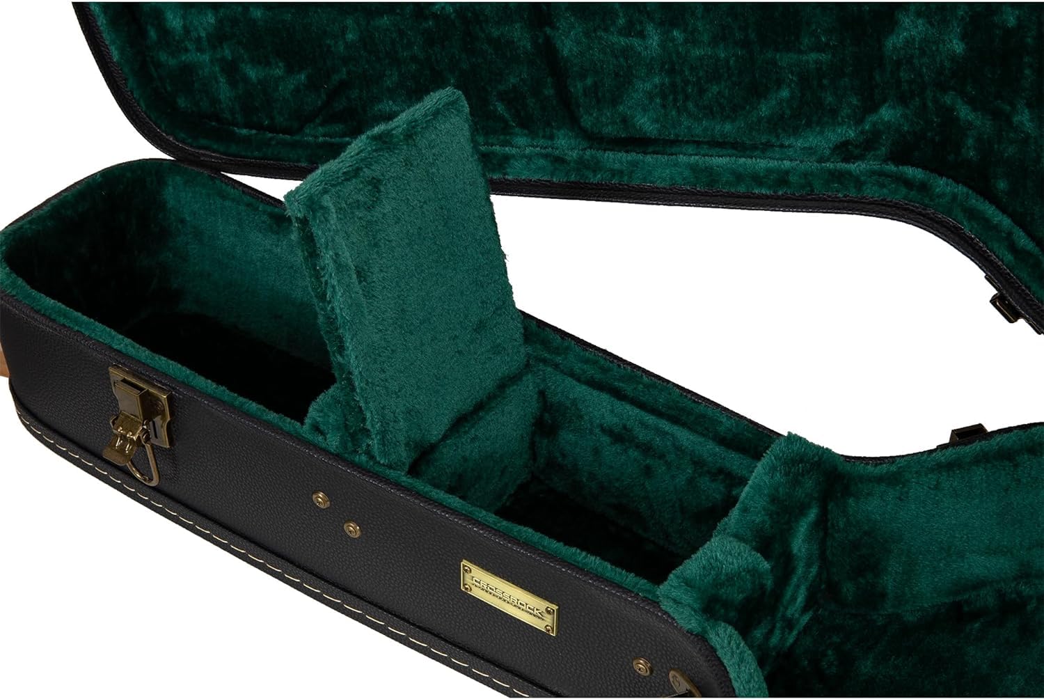 Crossrock Electric Guitar Case fits 16'' Lower Bout Hollow-body Archtop Guitars-Vintage Hardware, Sponge Lining, Metal Feet, Sto