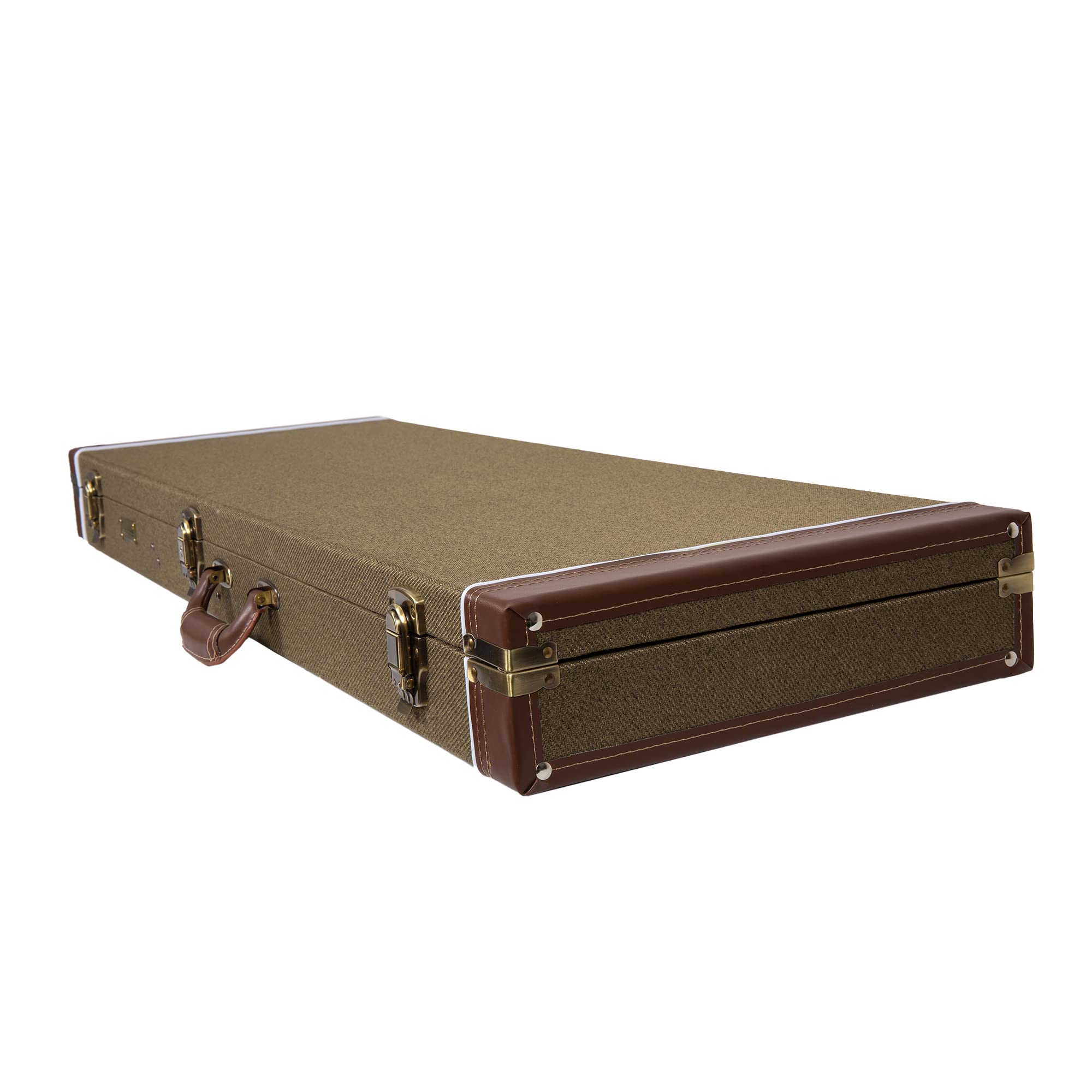 Crossrock Vintage Style Wood case fits Fender Telecaster and Stratocaster Electric Guitar-Green(CRW700EGN)