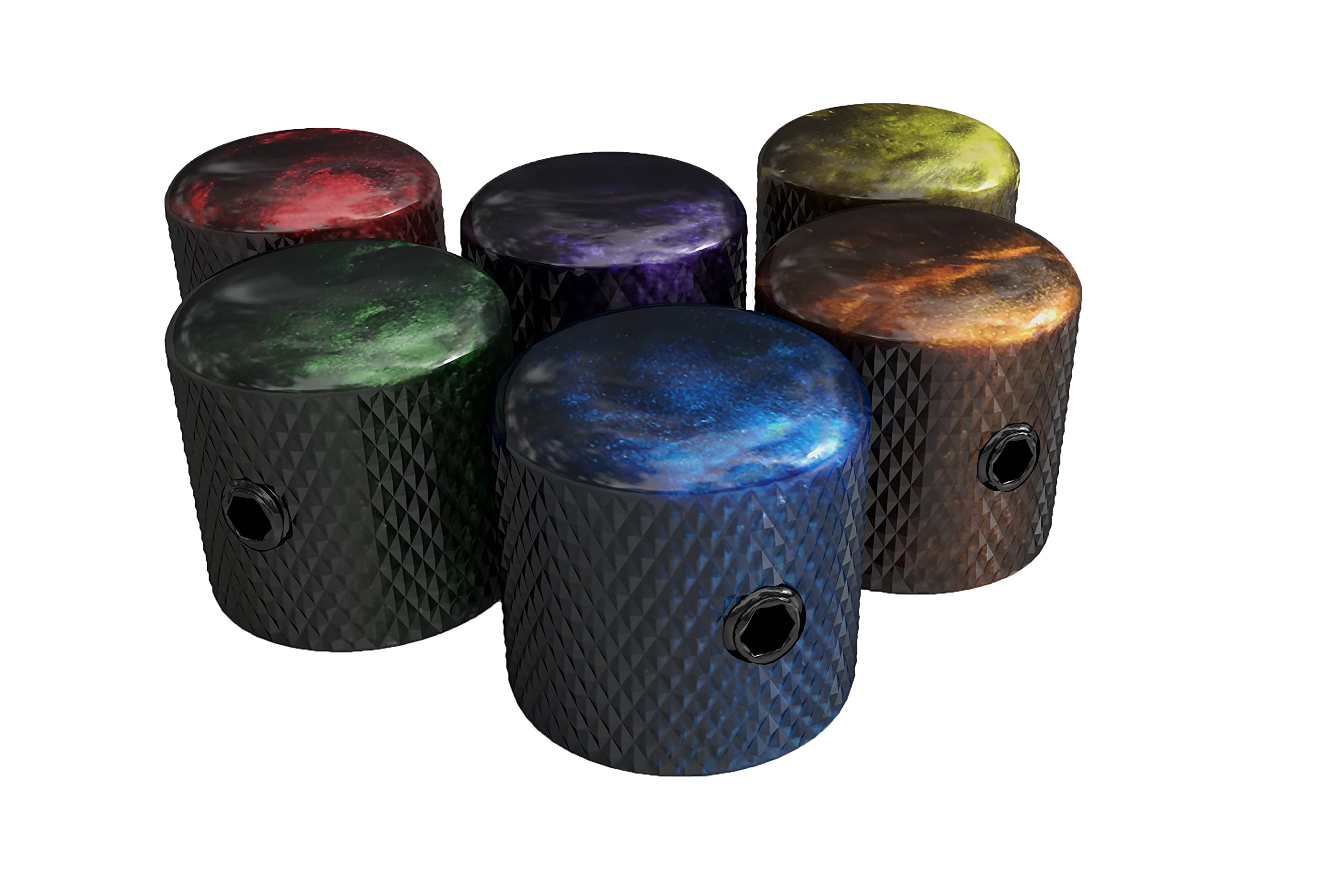 Xentric Guitars - Autumn Pearl Series 6Mm Resin Dome Knobs (3 Knobs, Purple Autumn Pearl)