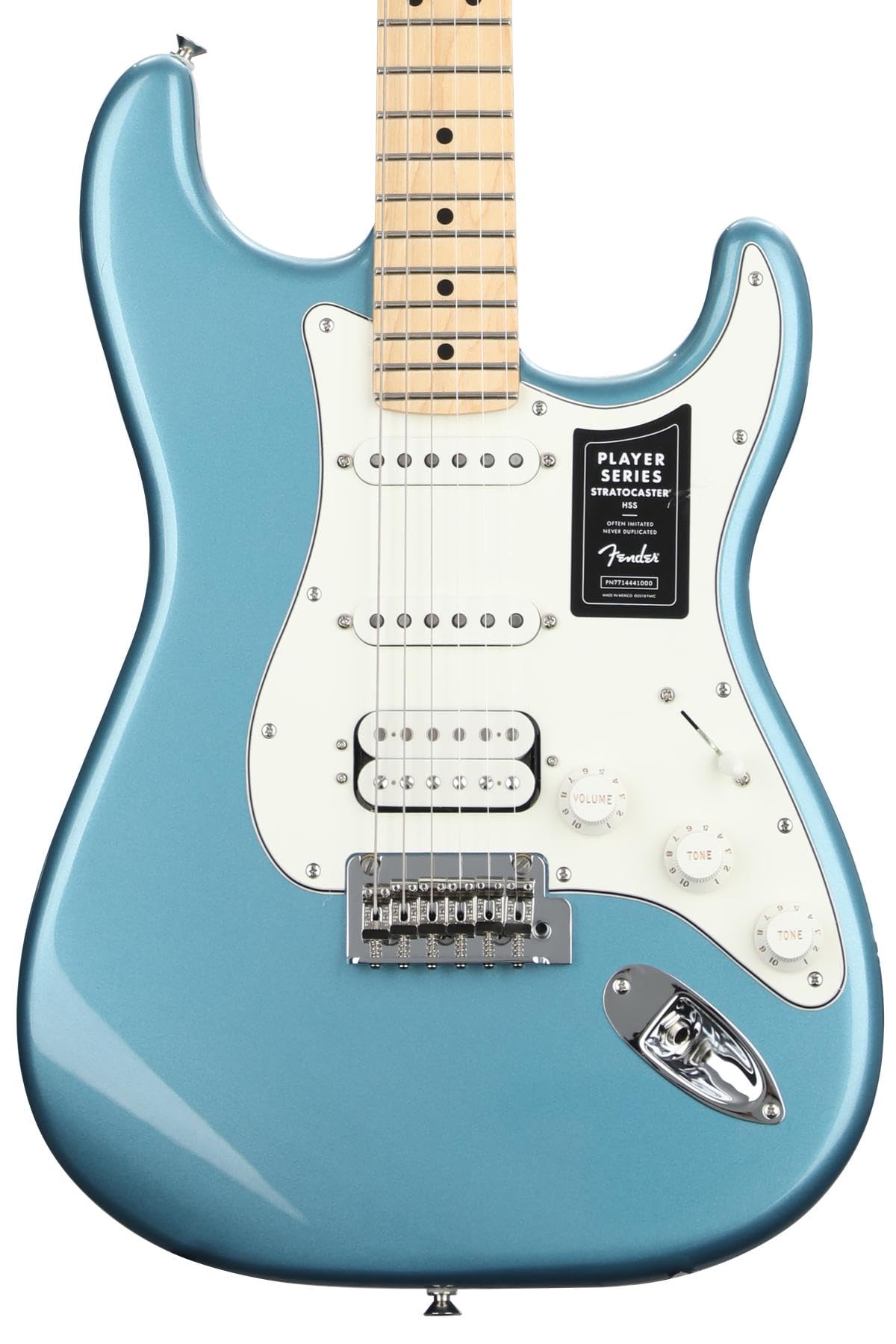 Fender Player Stratocaster HSS Electric Guitar, with 2-Year Warranty, Tidepool, Maple Fingerboard