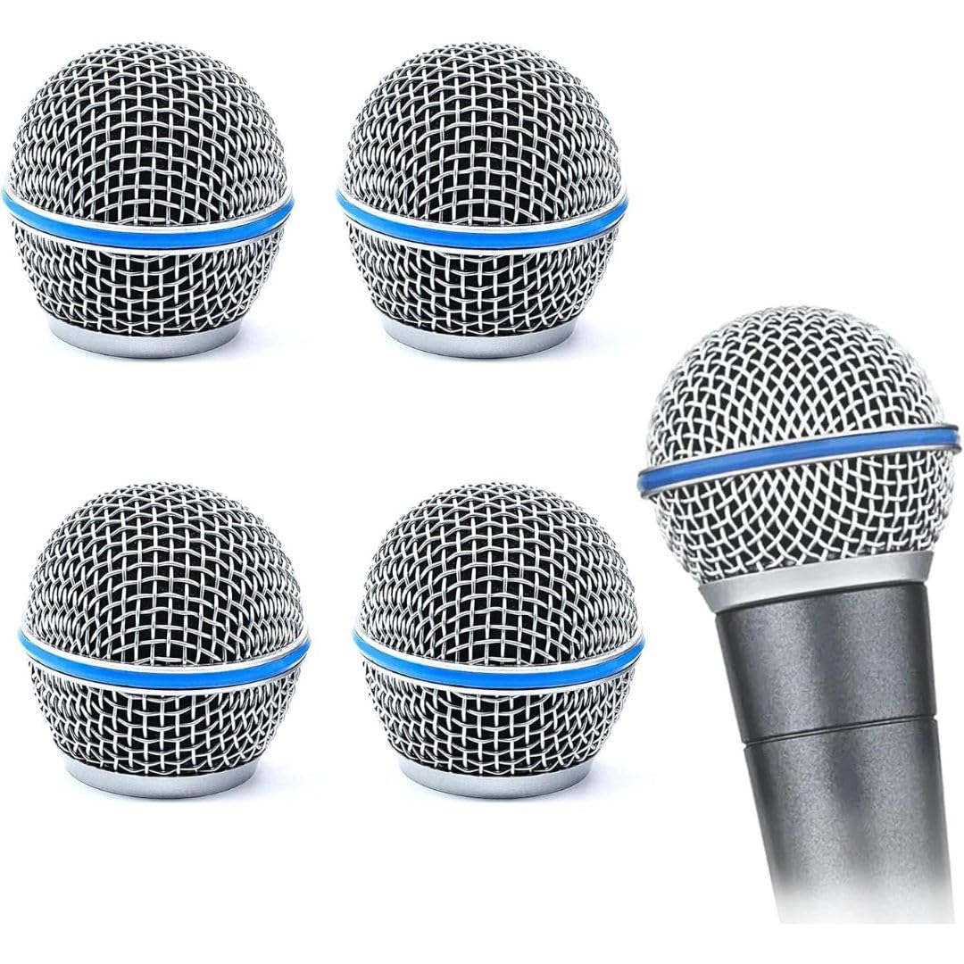 Kh Microphone Head Beta 58 Replacement Standard Size Grille With Built-In Foam Filter - Mic Replacement Grill Cover Compatible W
