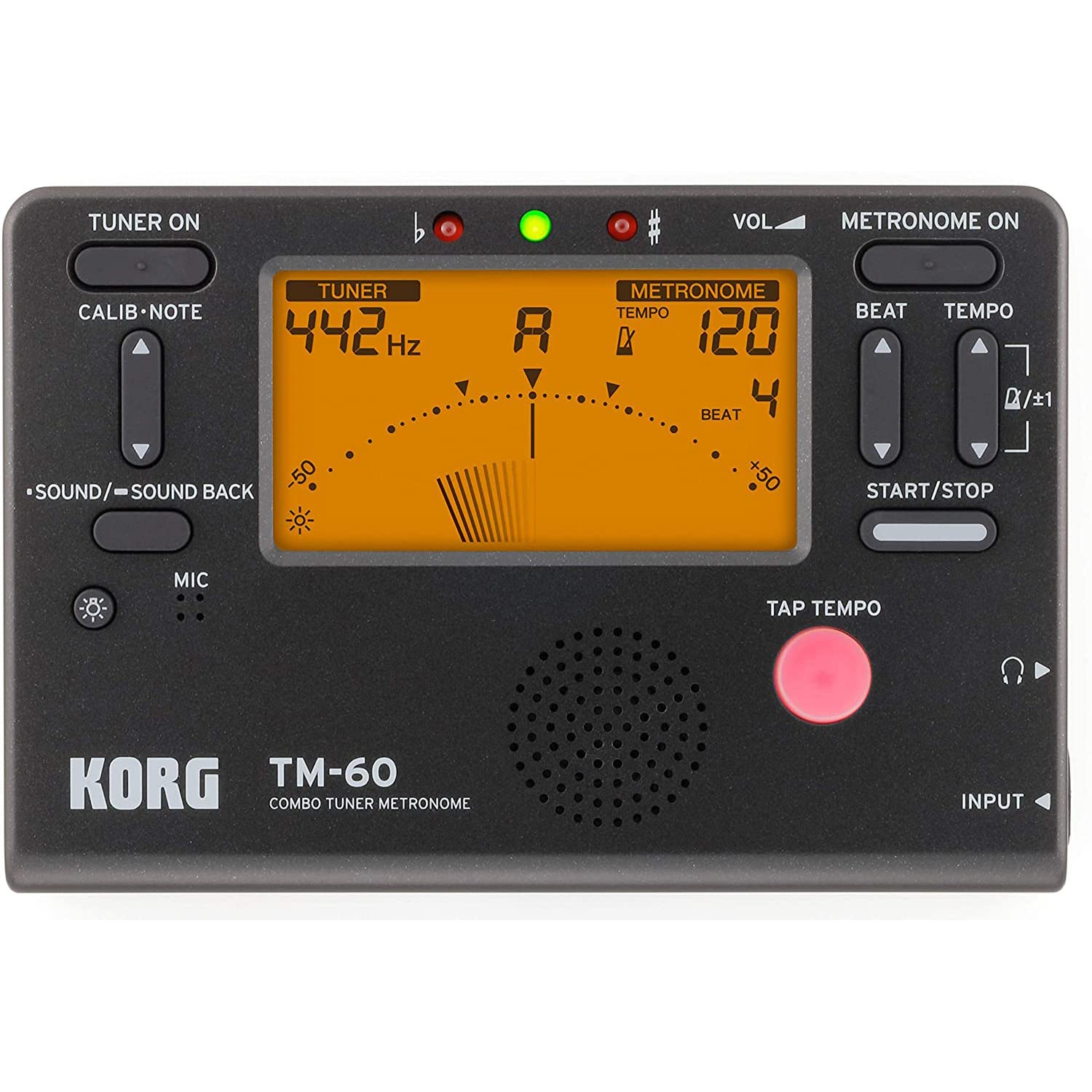 Korg TM60BK Tuner Metronome, Black
