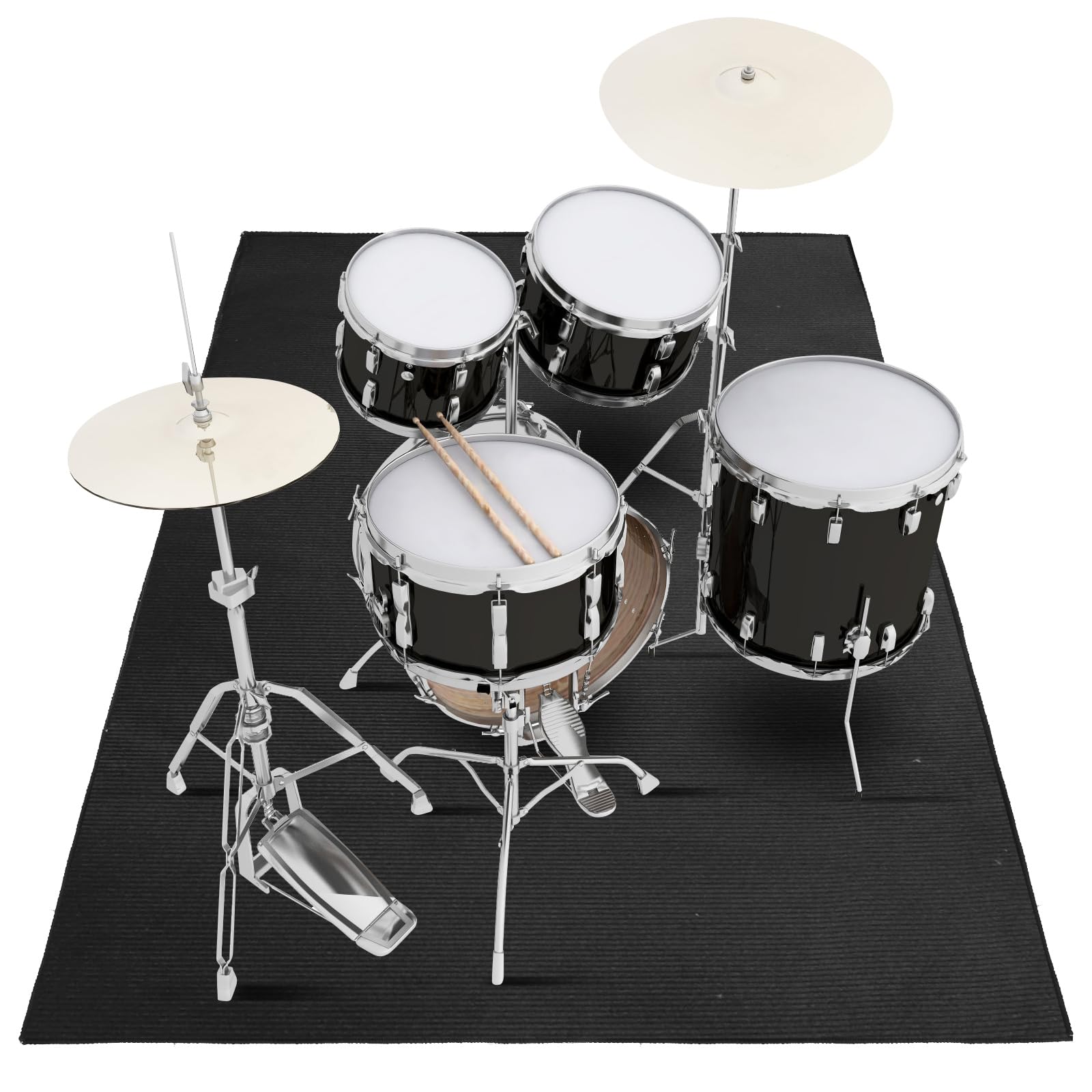 Hossmily Drum Rug, 3.9Ft x 5.2Ft Drum Mat, Electrical Drum Carpet Soundproof Rug Pads Drum Accessories for Electric Drums Jazz D