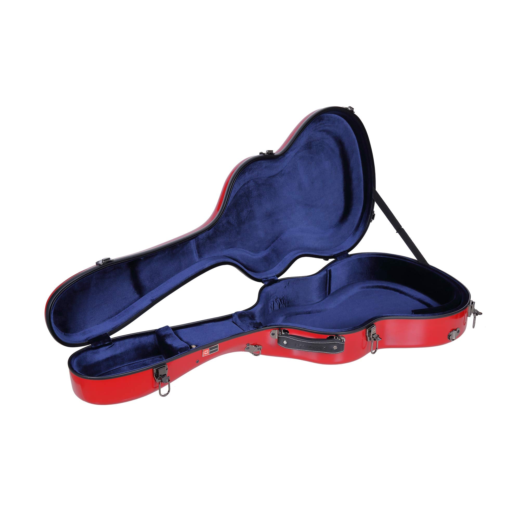 Crossrock Deluxe Fiberglass Classical Guitar Case, 4/4 Full Size, Red (CRF2020CRD)