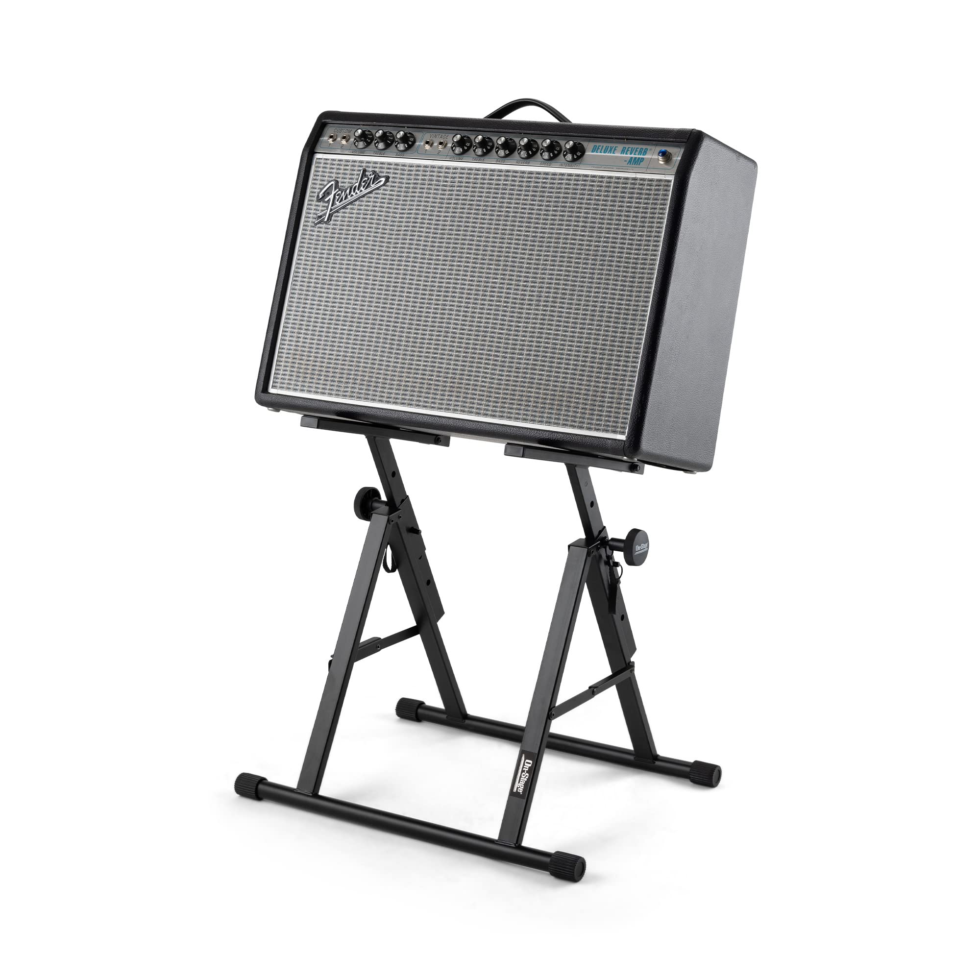 On-Stage RS7000 Tilt-Back Amp Stand (Setup for Guitar Combo Amplifiers and Speakers, 150 lb Capacity, Adjustable Height, Nonslip