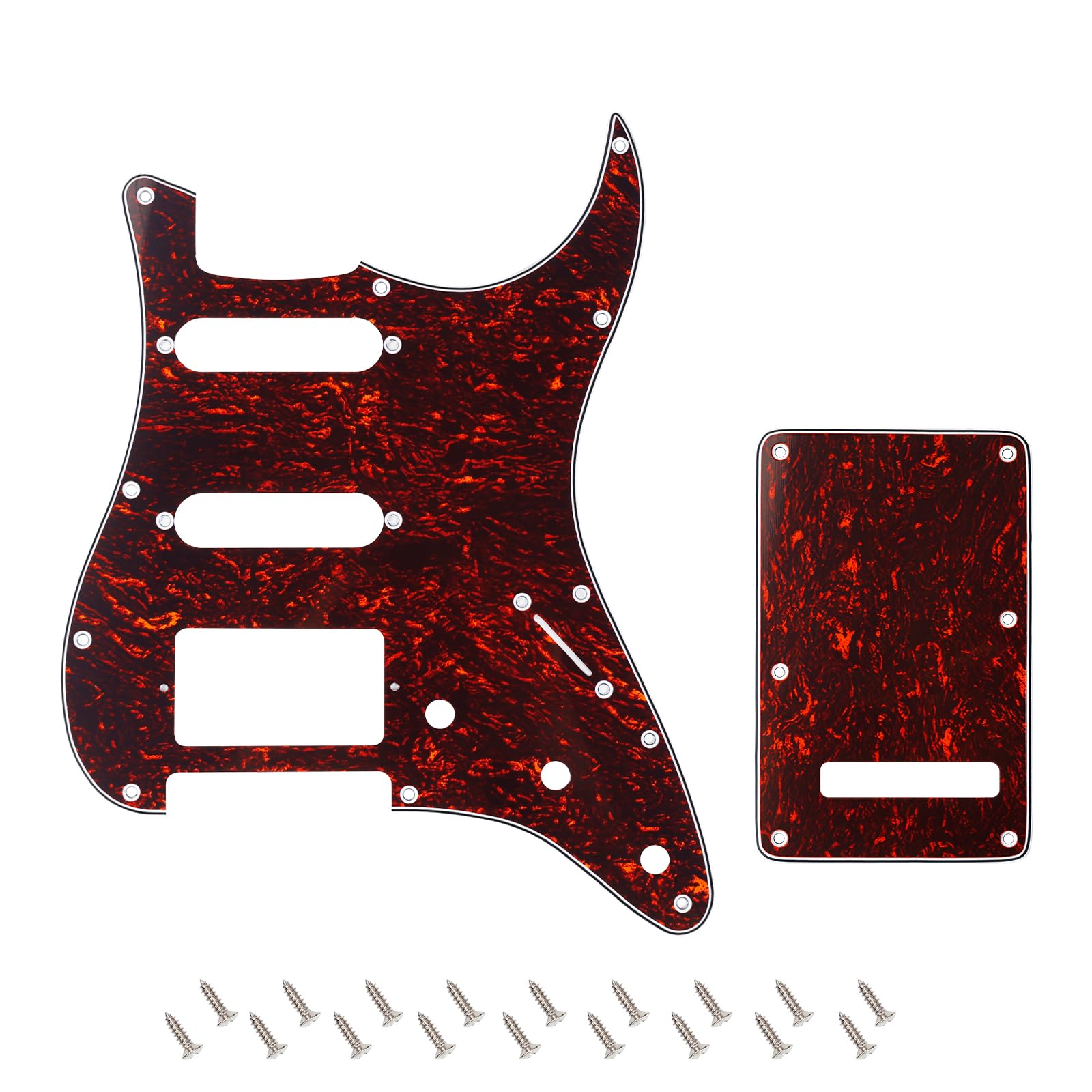 Banworks 4Ply Strat Hss Pickguard 11-Hole Ssh Pickguard Scratch Plate & Backplate 6-Hole Trem Tremolo Cover Set For Usa/Mexican