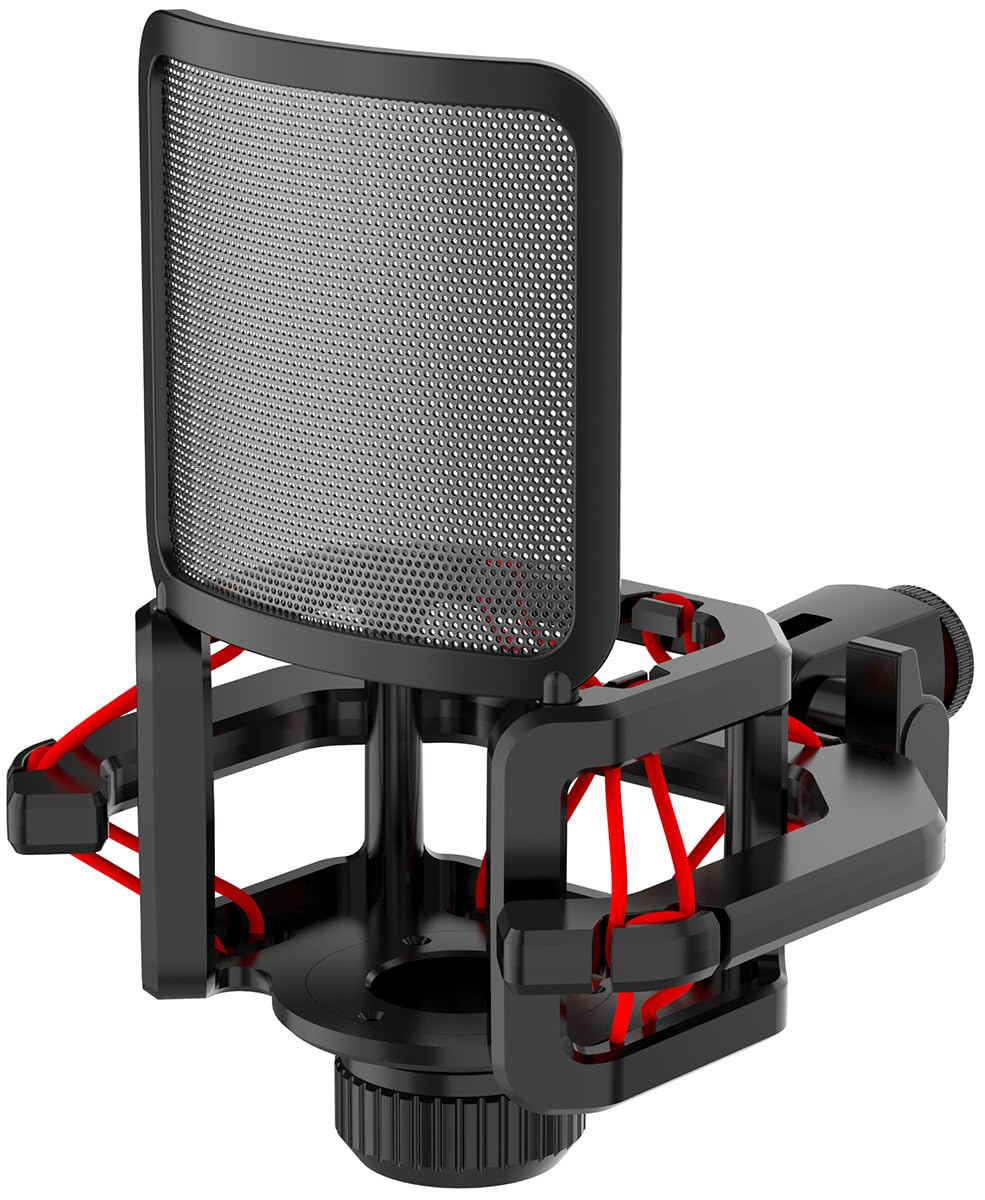 Microphone Shock Mount With Filter Screen For Lewitt Ray Lct-240 Pro Lct 440 Pure Lct 441 Flex Compatible With Protruding Stems