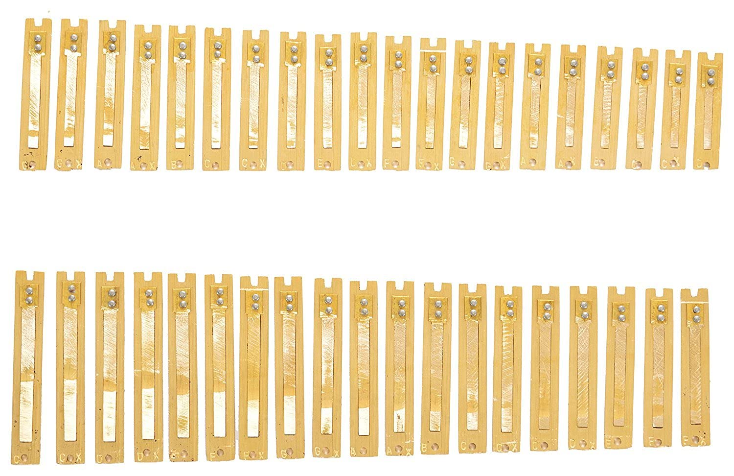 39 Sur Deep Bass Harmonium Reed | Brass Mounted Musical Instrument Reed Set For Harmonium Repair And Sound Tuning