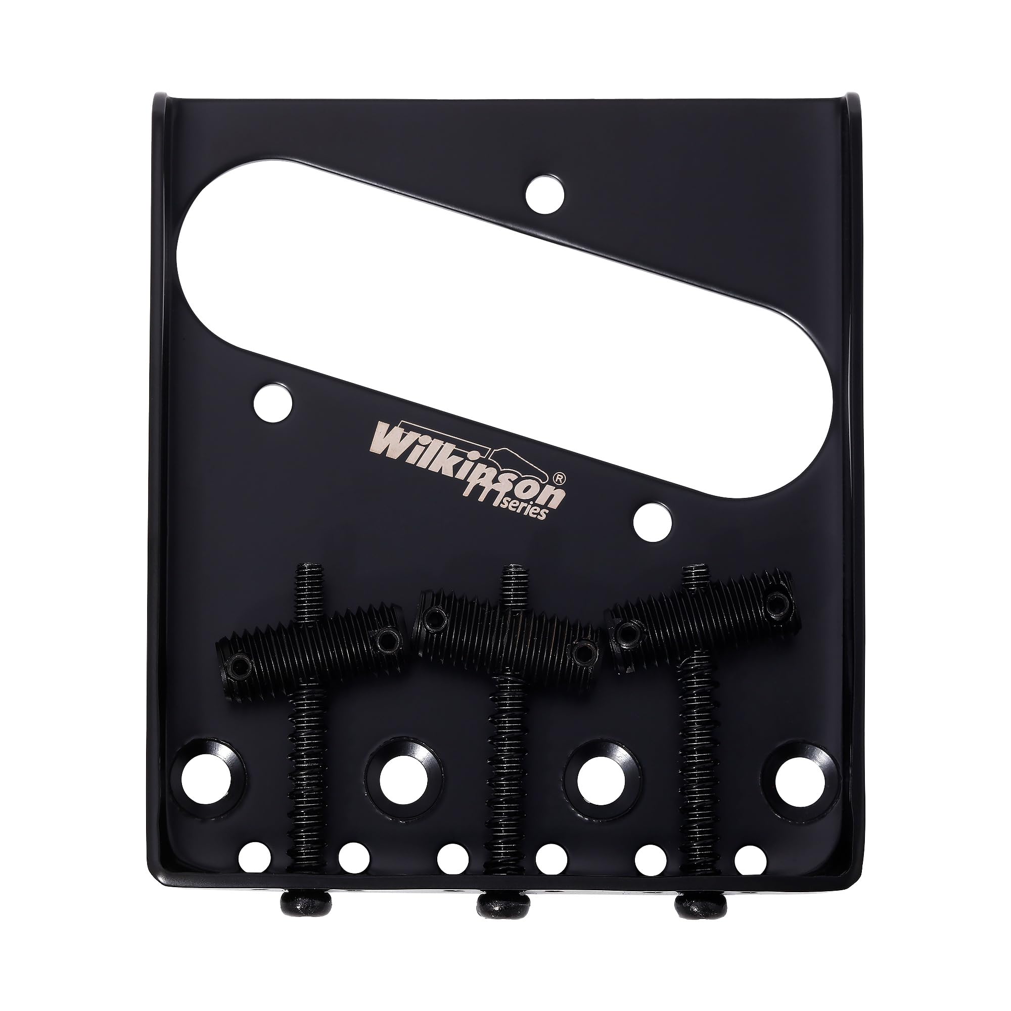 Wilkinson 2-1/8 inch(54mm) Vintage Telecaster Bridge WOT01T Threaded 3 Saddles Fixed Guitar Bridge for TL Style Electric Guitar