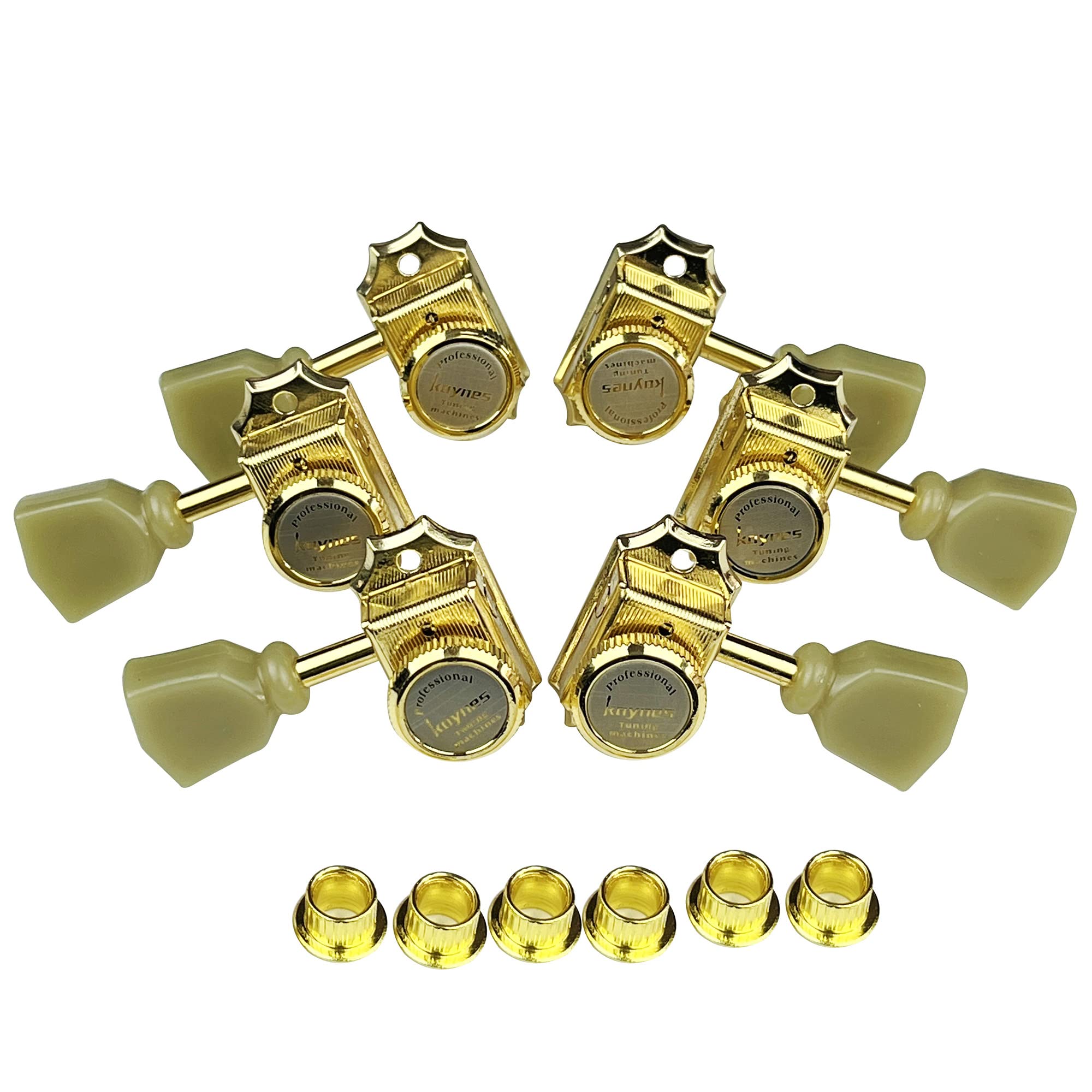 Kaynes 3X3 Guitar Lock String Tuning Pegs - Gold Vintage Deluxe Style Locking Tuners Keys Machine Heads Tuners For Les Paul Lp S