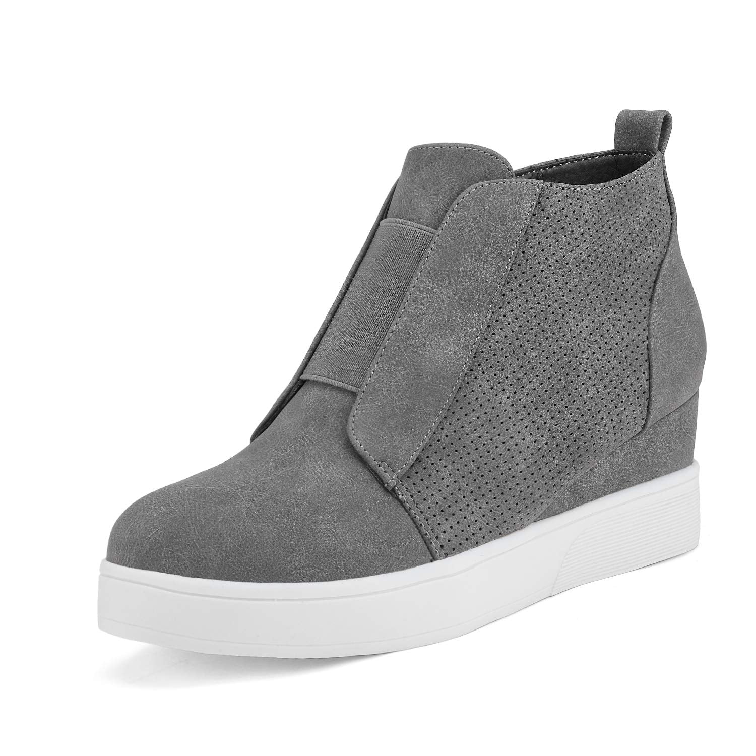 Dream Pairs Womens Platform Wedge Sneakers Ankle Booties Grey Size 85 M Us Wedge-Snkr-1