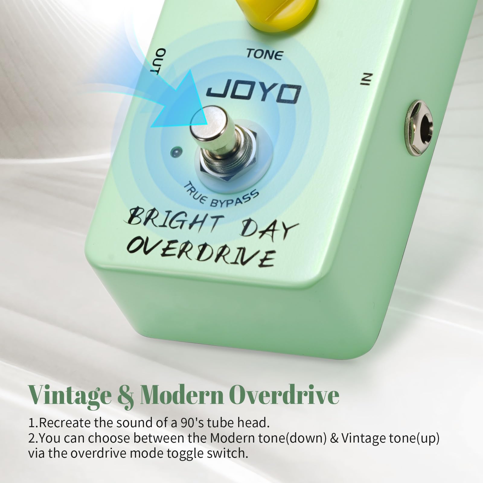 JOYO Blues Overdrive Guitar Pedals Hign Gain Overdrive from Vintage to Modern Tone for Electric Guitar True Bypass (BRIGHT DAY J