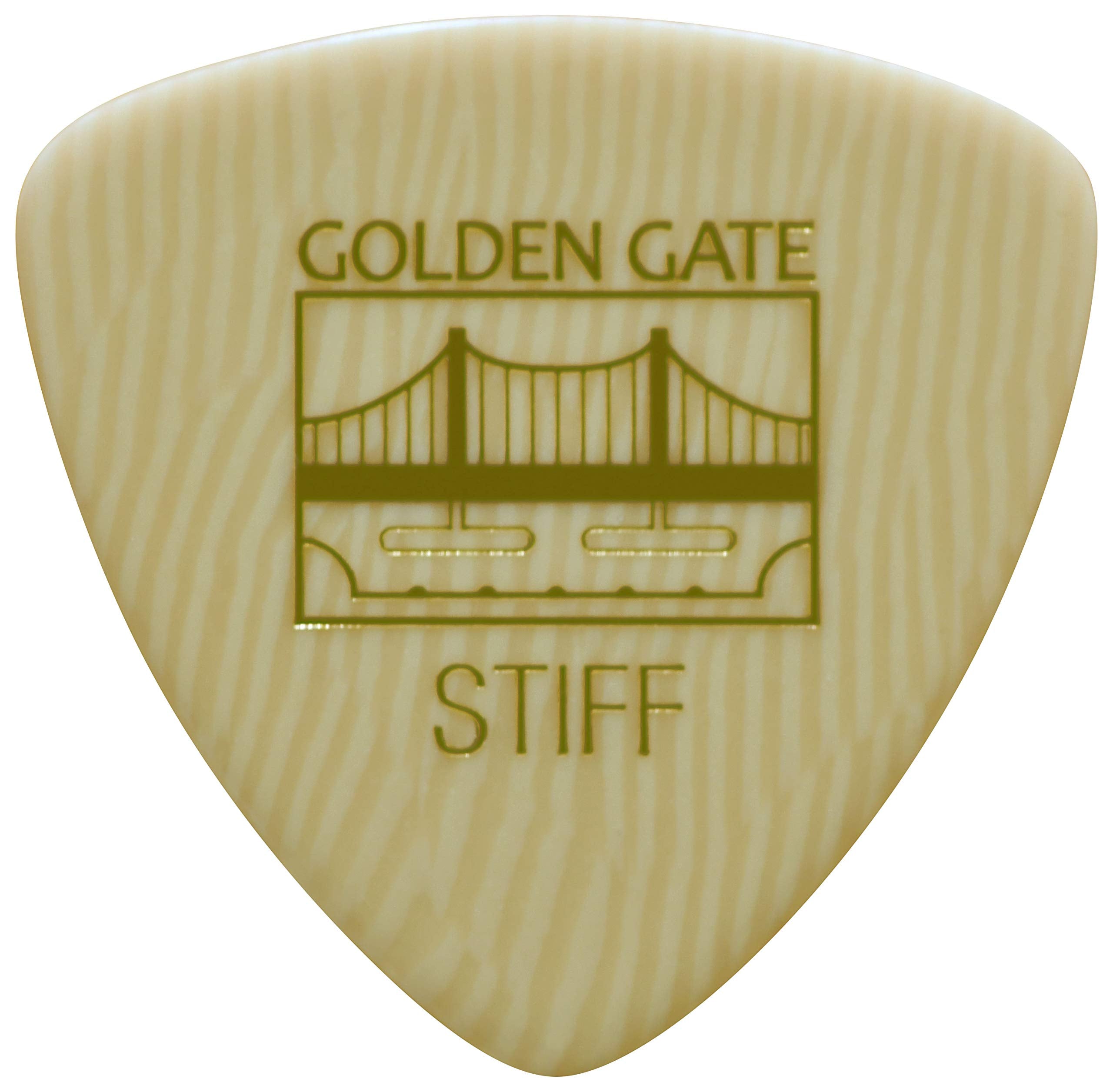 Golden Gate Guitar Picks (Mp-301), Ivoroid,Large Triangle - Stiff