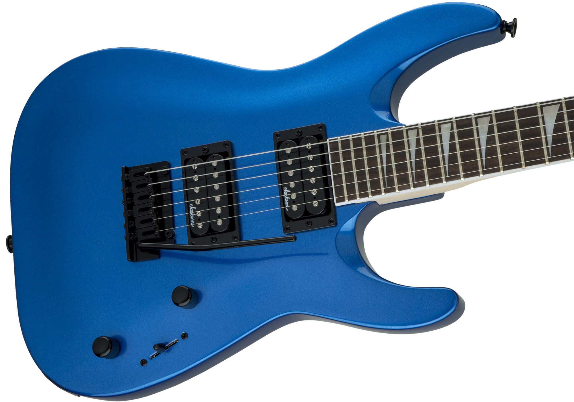 Jackson Dinky Arch Top JS22 DKA Electric Guitar - Metallic Blue Bundle with Cable, Tuner, Strap, Picks, and Austin Bazaar Instru