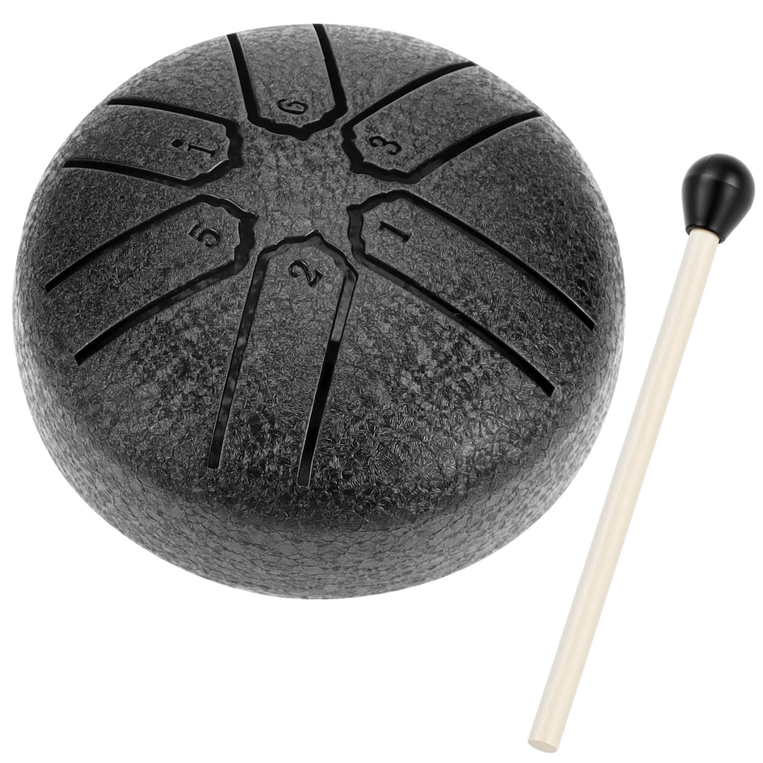 QWORK Mini Steel Tongue Drum, 3 Inch 6 Notes Handpan C Key with Mallets, Music Gifts for Family Friends