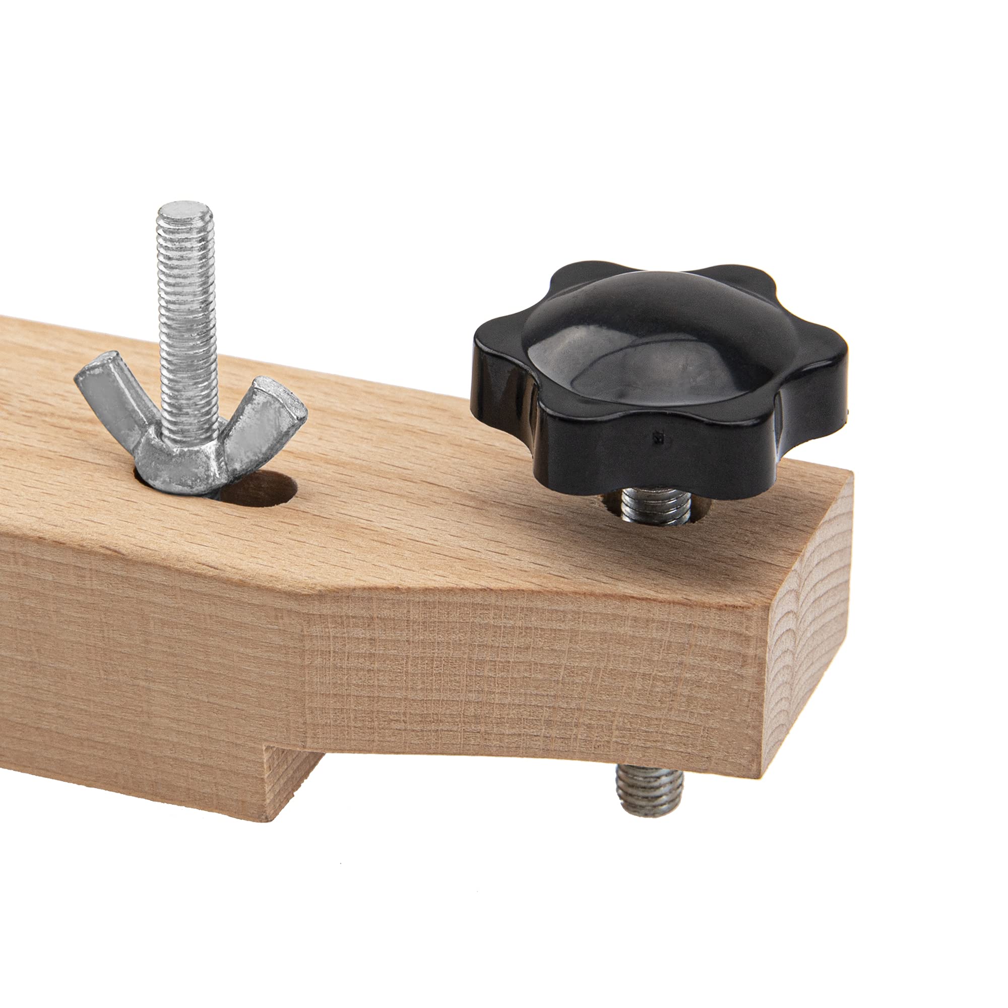 1Set Yootones Solid Maple Guitar Bridge Clamp with Cork Gasket L-Wrench Compatible with Classical/Acoustic Guitar Accessory Luth