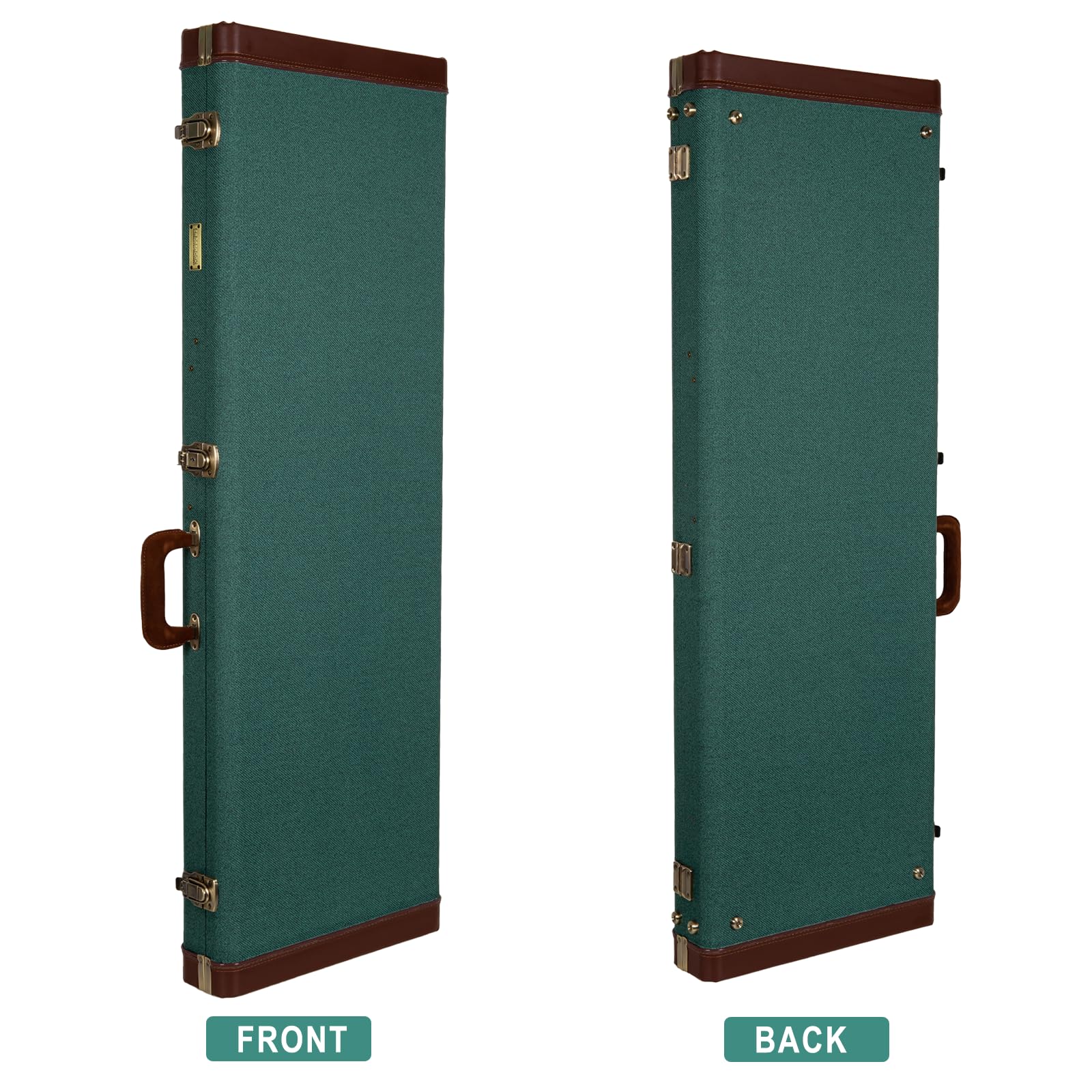 Crossrock Master Series Fender Precision & Jazz Bass Guitar Case | Malachite Blue Tweed Exterior, Re-Engineered Wooden Shell, Le