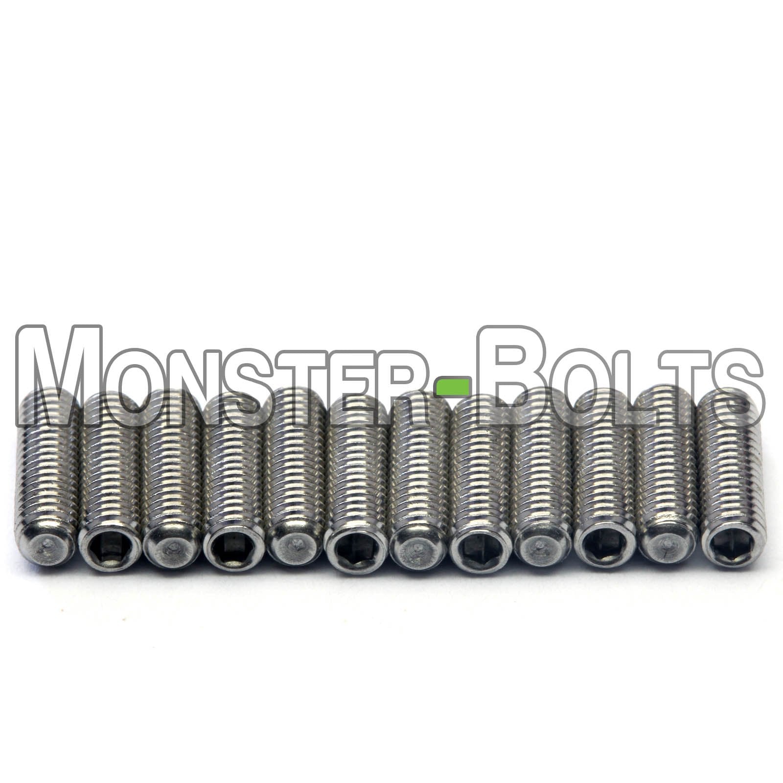 MonsterBolts - M3 x 10mm Guitar Saddle Bridge Height Adjustment Screws for Metric (MIM), Stainless Steel, 12 Pack