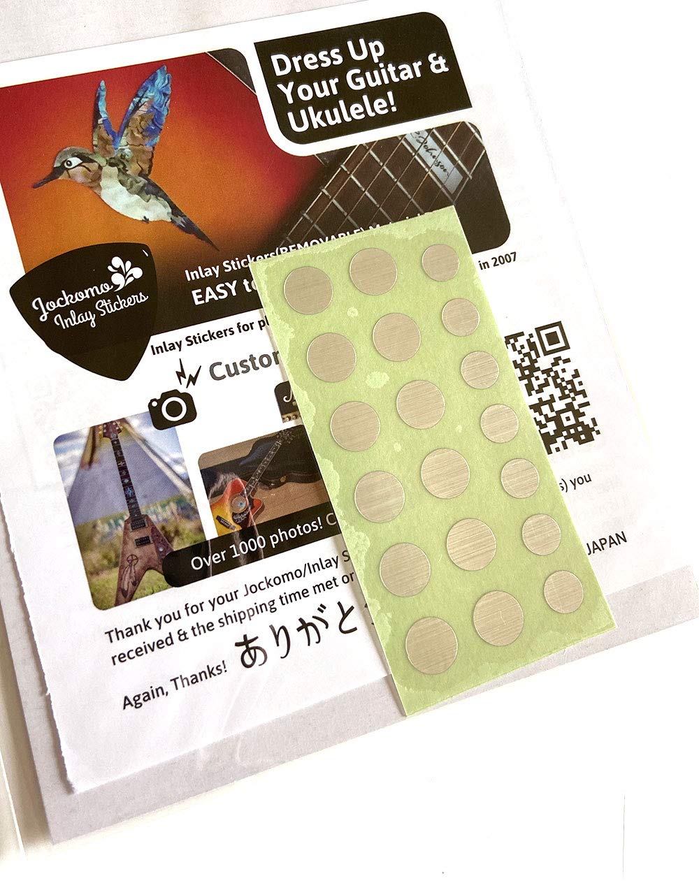 Inlay Sticker Fret Markers For Guitars & Bass - Custom Dots - Metallic