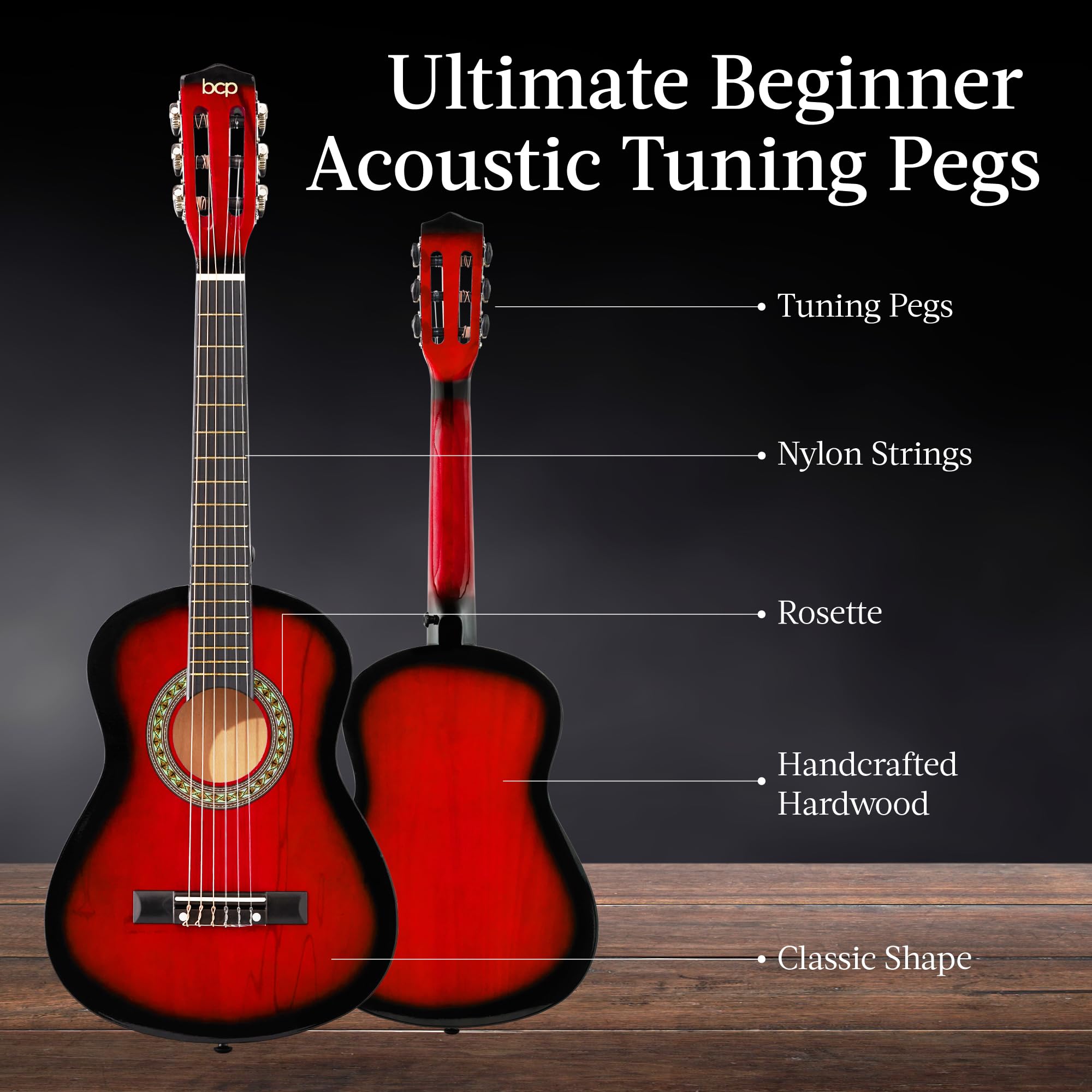 Best Choice Products 30in Kids Acoustic Guitar Beginner Starter Kit with Strap, Case, Strings - Redburst