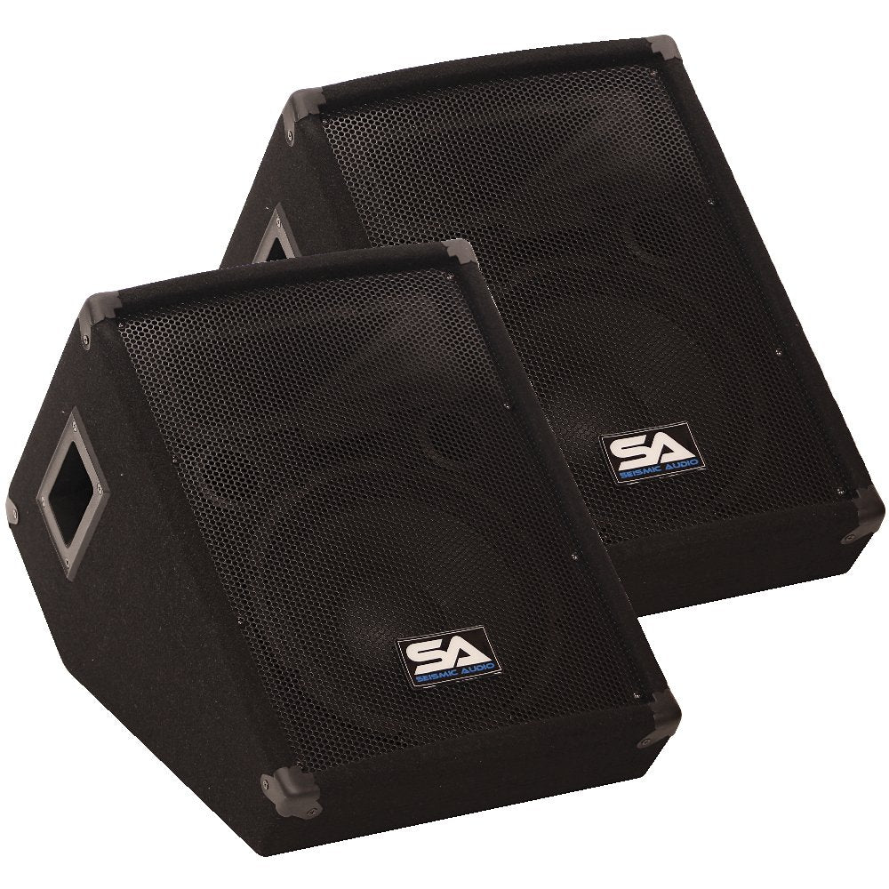 Seismic Audio - SA-10MT - Pair of 10 Floor / Stage Monitors Wedge Style with Titanium Horn