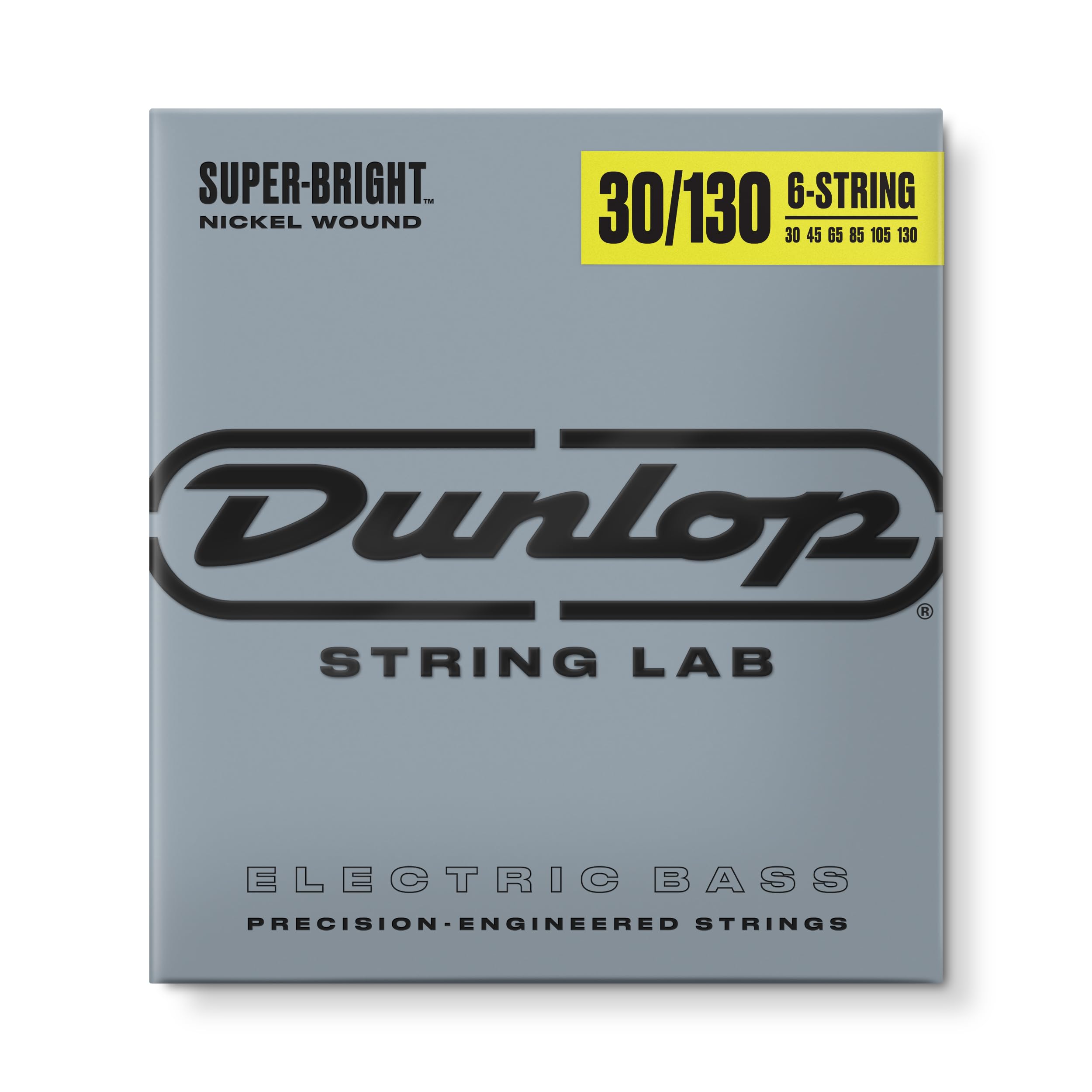 Dunlop Dbsbn30130 Super Bright Bass Strings, Nickel Wound, Medium.030-.130, 6 Strings/Set