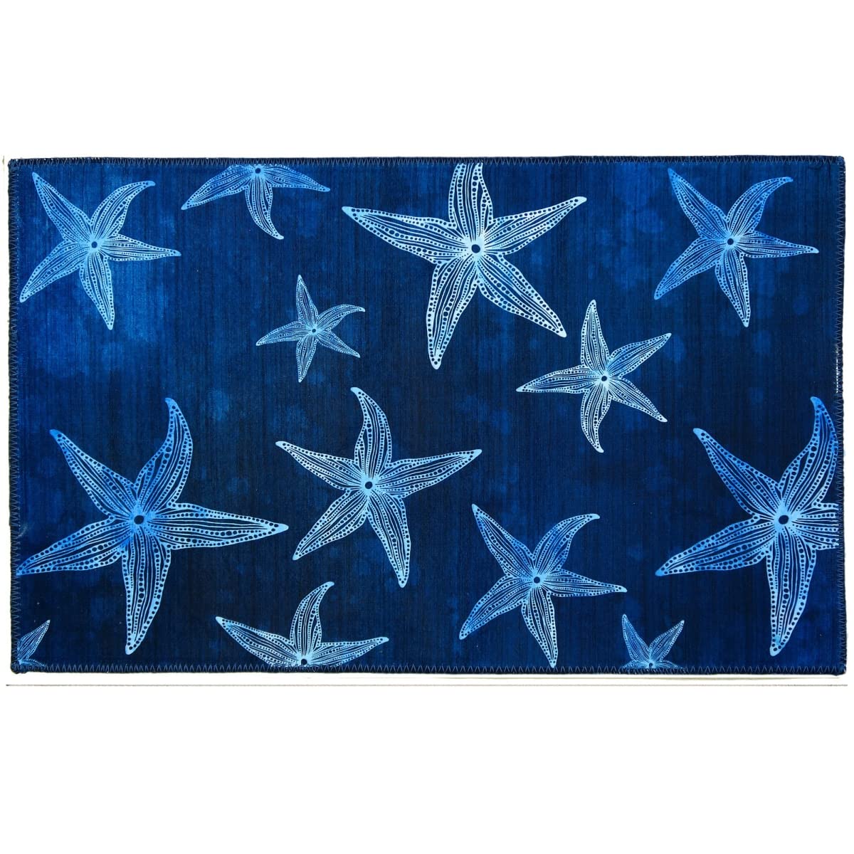 Jellybean Homefires Decorative Starfish Blues Accent Rug - 20'' W X 30'' L