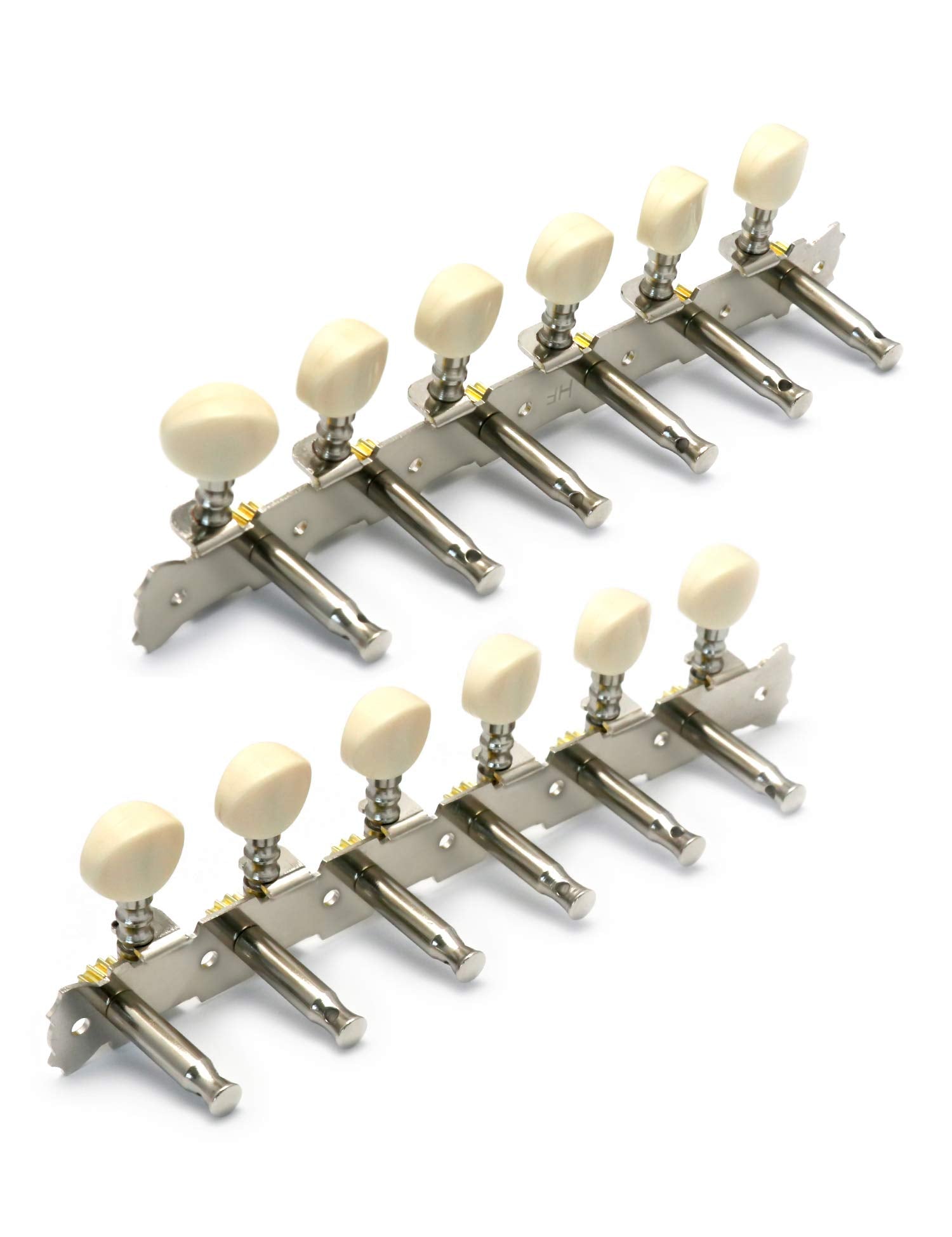 Metallor 12 Strings Acoustic Guitar Tuning Pegs Chrome Plated Machine Heads Single Hole 6L 6R.