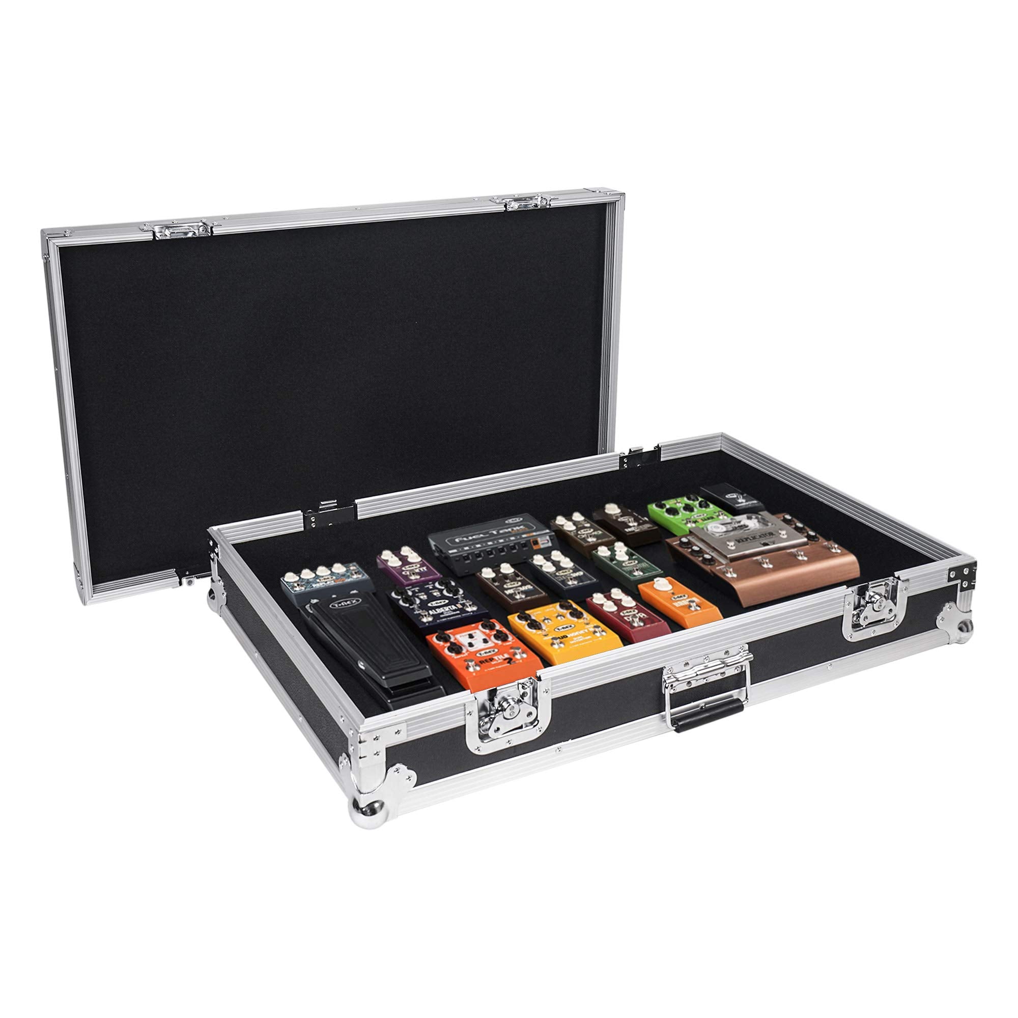 Sound Town Heavy-Duty Plywood Guitar Pedal Board Ata Road Case With Pedal Mounting Tape Fastener, Interior: 32.7    X 19    (Str