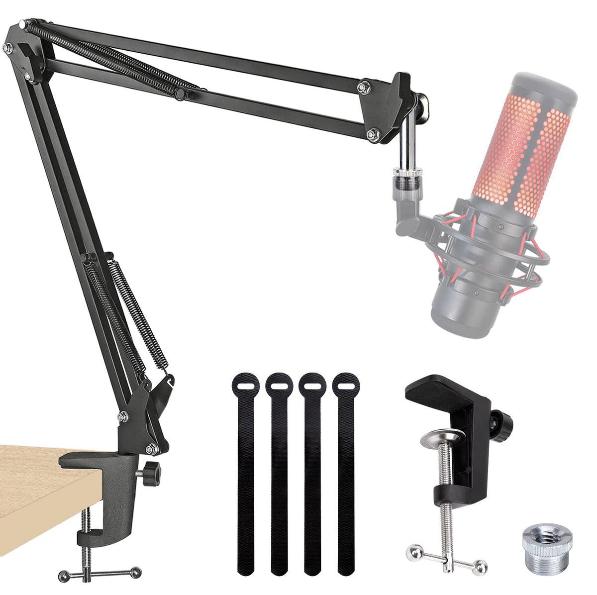 Quadcast Boom Arm Mic Stand, Adjustable Suspension Boom Scissor Arm Stand For Hyperx Quadcast, Quadcast S - Rgb Usb Condenser Mi