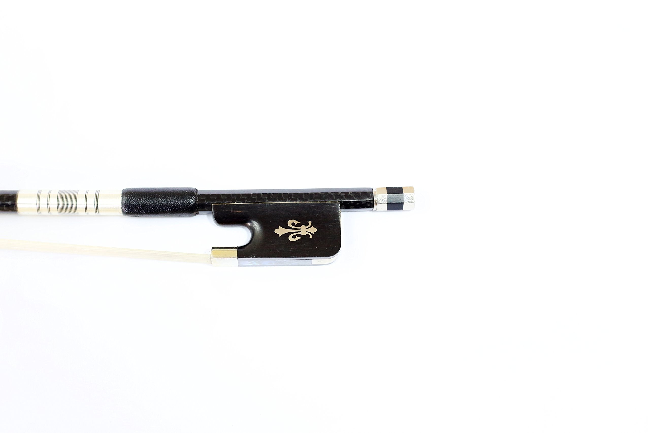 Braided Carbon Fiber Cello Bow 4/4, Ebony Frog, Natural Horse Hair