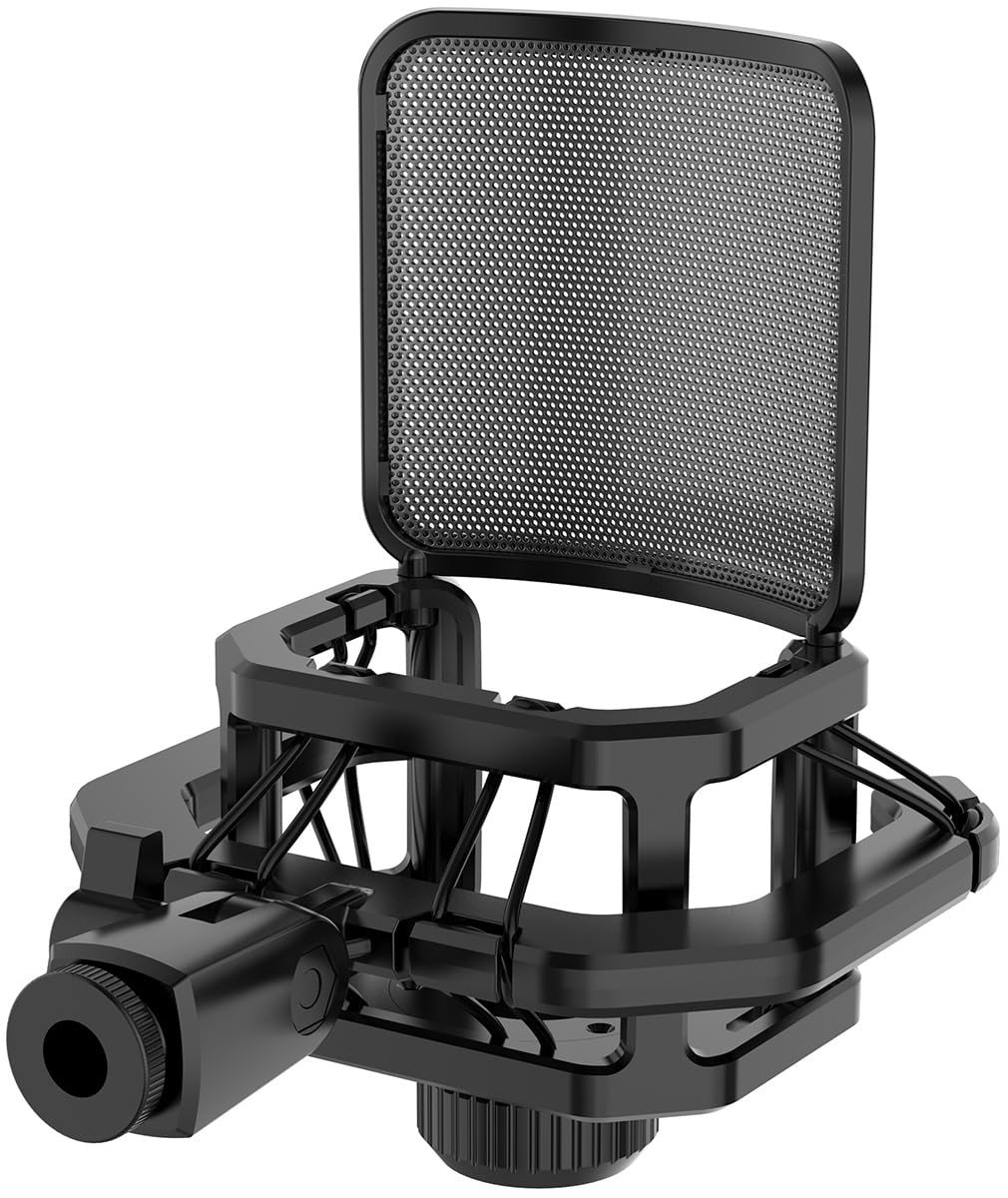Microphone Shock Mount With Filter Screen For Lewitt Ray Lct-240 Pro Lct 440 Pure Lct 441 Flex Compatible With Protruding Stems
