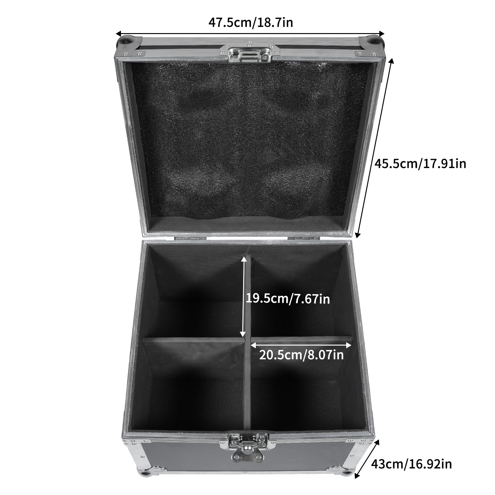 UKing 4PCS Moving Head Lights with Flight Case Storage Container, ZQ02001 Customized Road Case and 4PCS Moving Head DJ Lights I