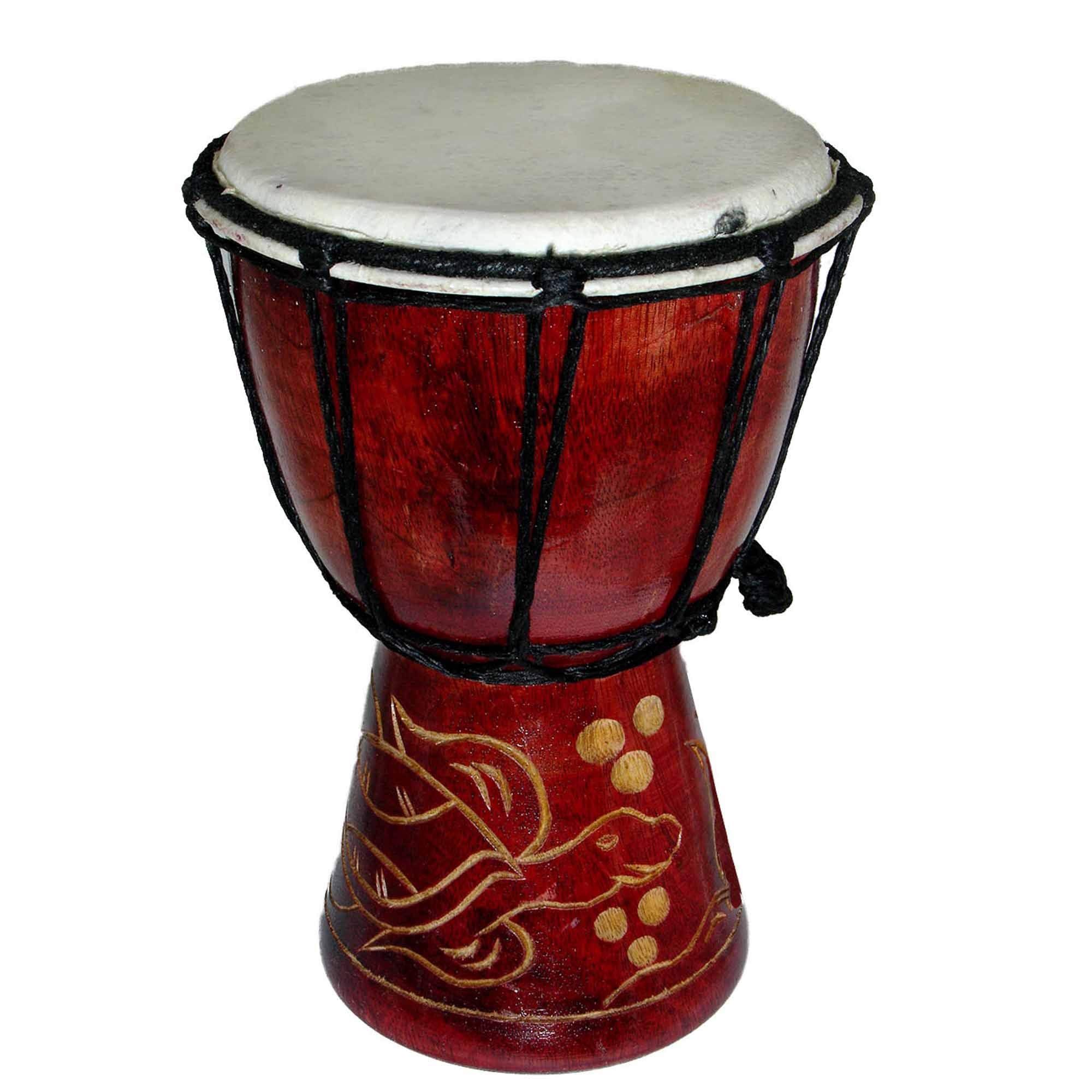 Djembe Drum Carved Bongo African inspired music also a unique gifting idea. Carver Abstract Elephant Giraffe Turtle. (8 Inch, Tu