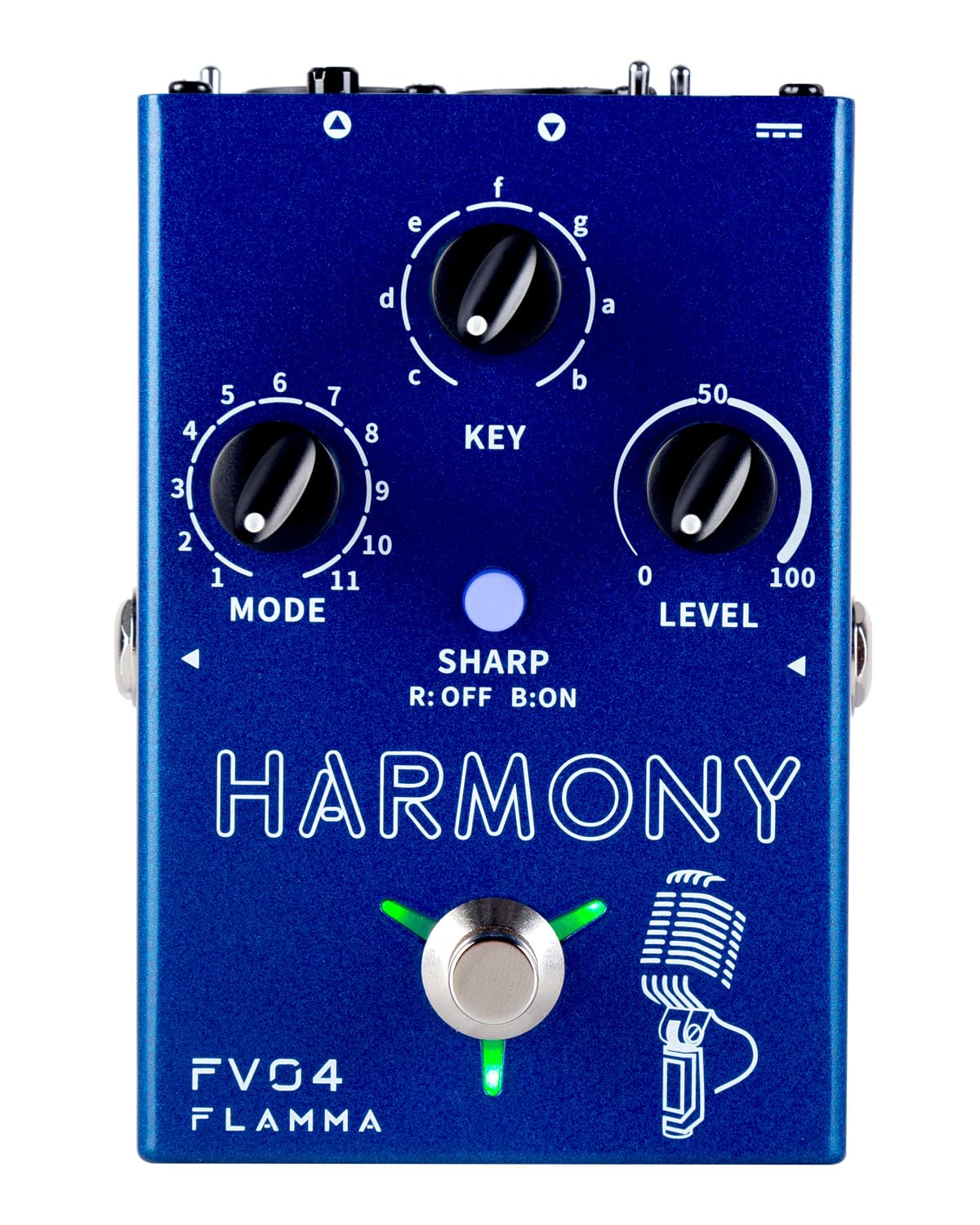 FLAMMA FV04 Vocal Harmony Pedal Vocal Effects Processor Stompbox Voice Mic Harmonizer with Reverb 12 Pitches with 11 Different H
