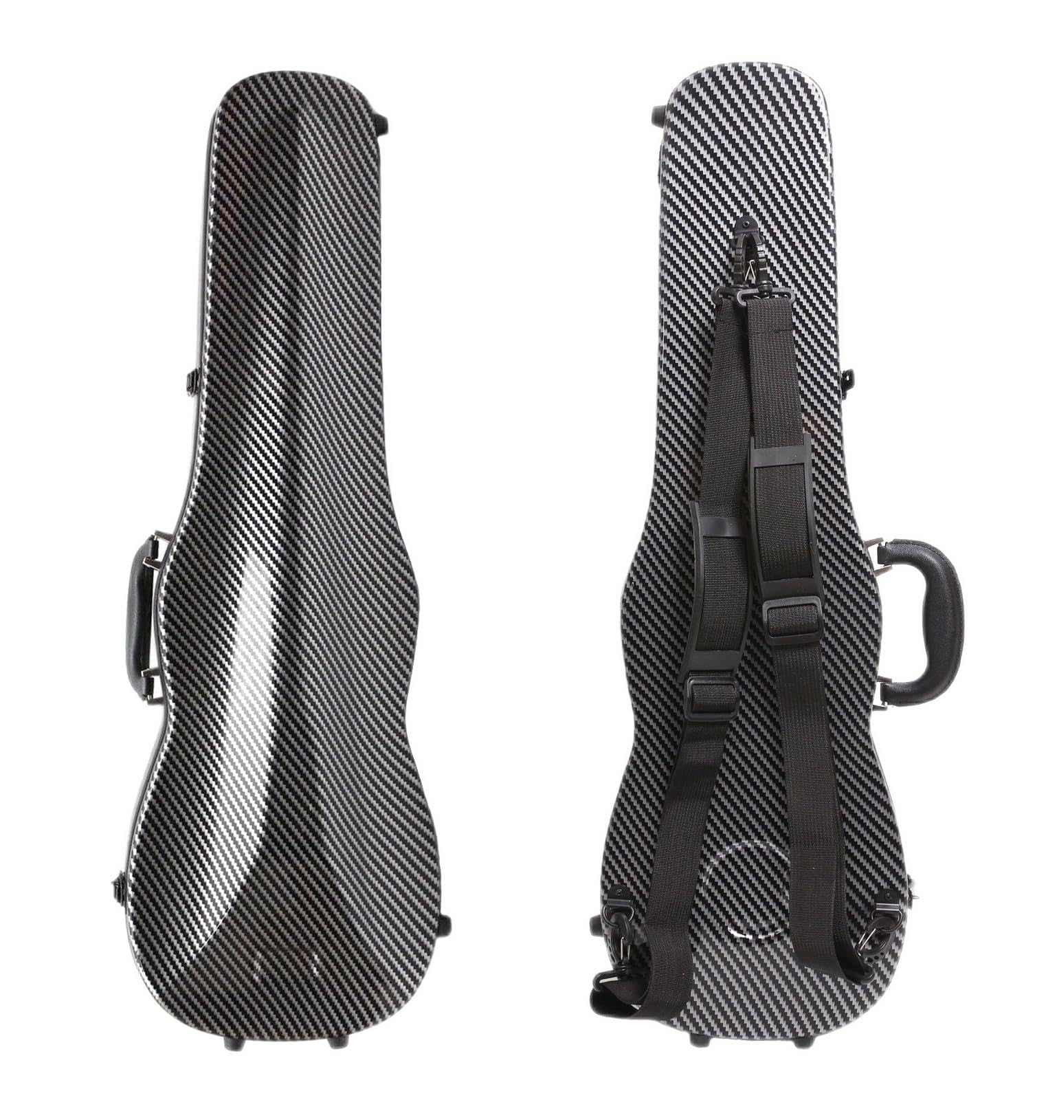 Vetimobato Carbon Fiber Violin Case 4/4 Full Size Strong light Hard Shell Violin Case with Back Strap & 2 Bow holder Violin Box 