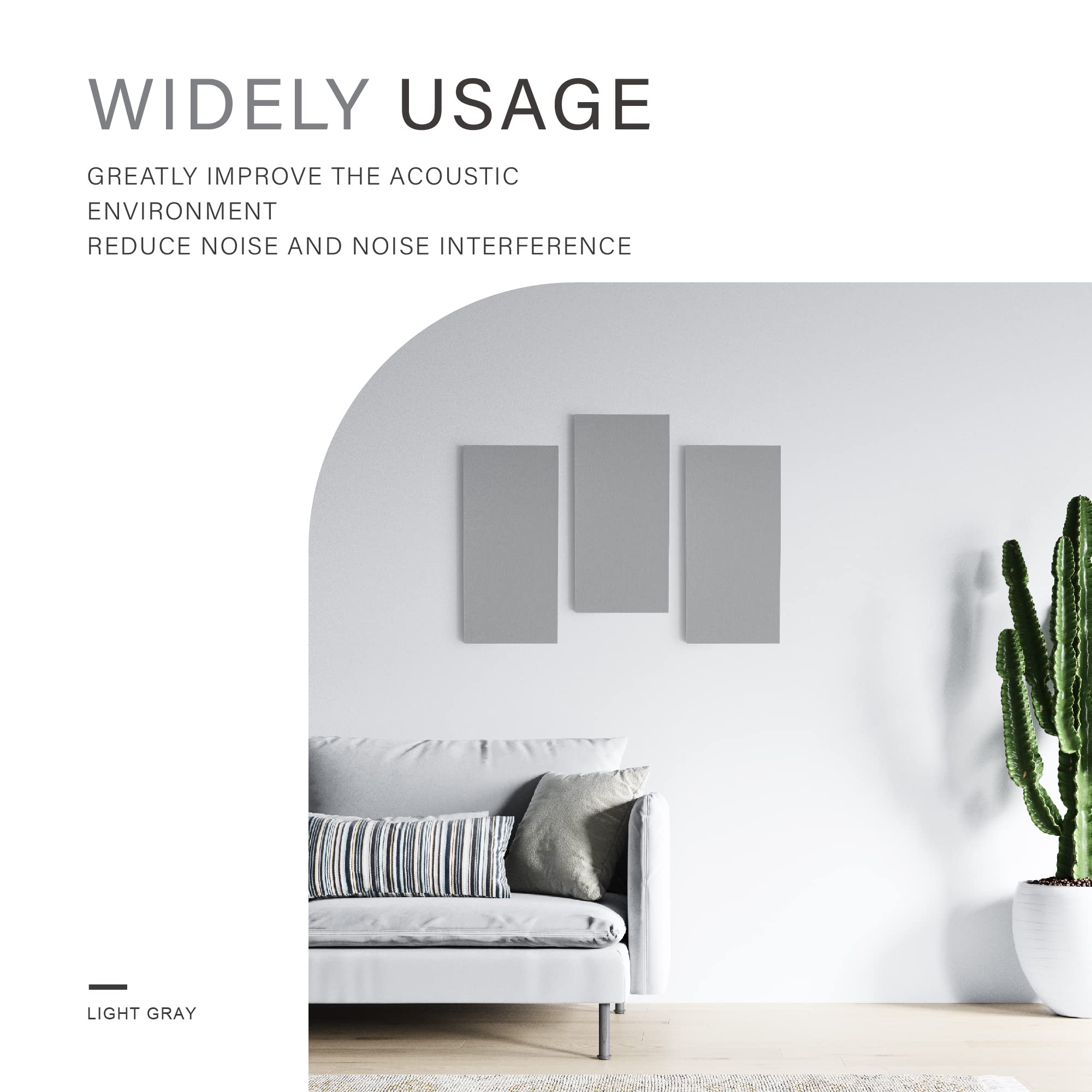 Olanglab Acoustic Panels, 2 Pack 24''x12'' Fabric Wrapped Panel Acoustical Soundproof Wall Panels Sound Absorbing,Decorative Fab