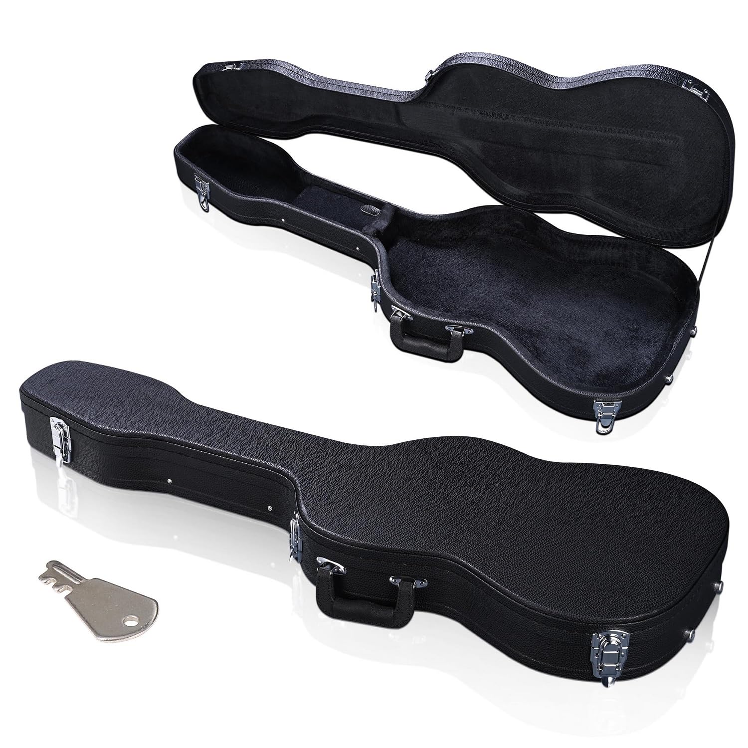 HeyJiaYu Electric Guitar Hard Shell Carrying Case for Stratocaster Guitar, Electric Stratocaster Guitar Wooden Hard Shell Lockab