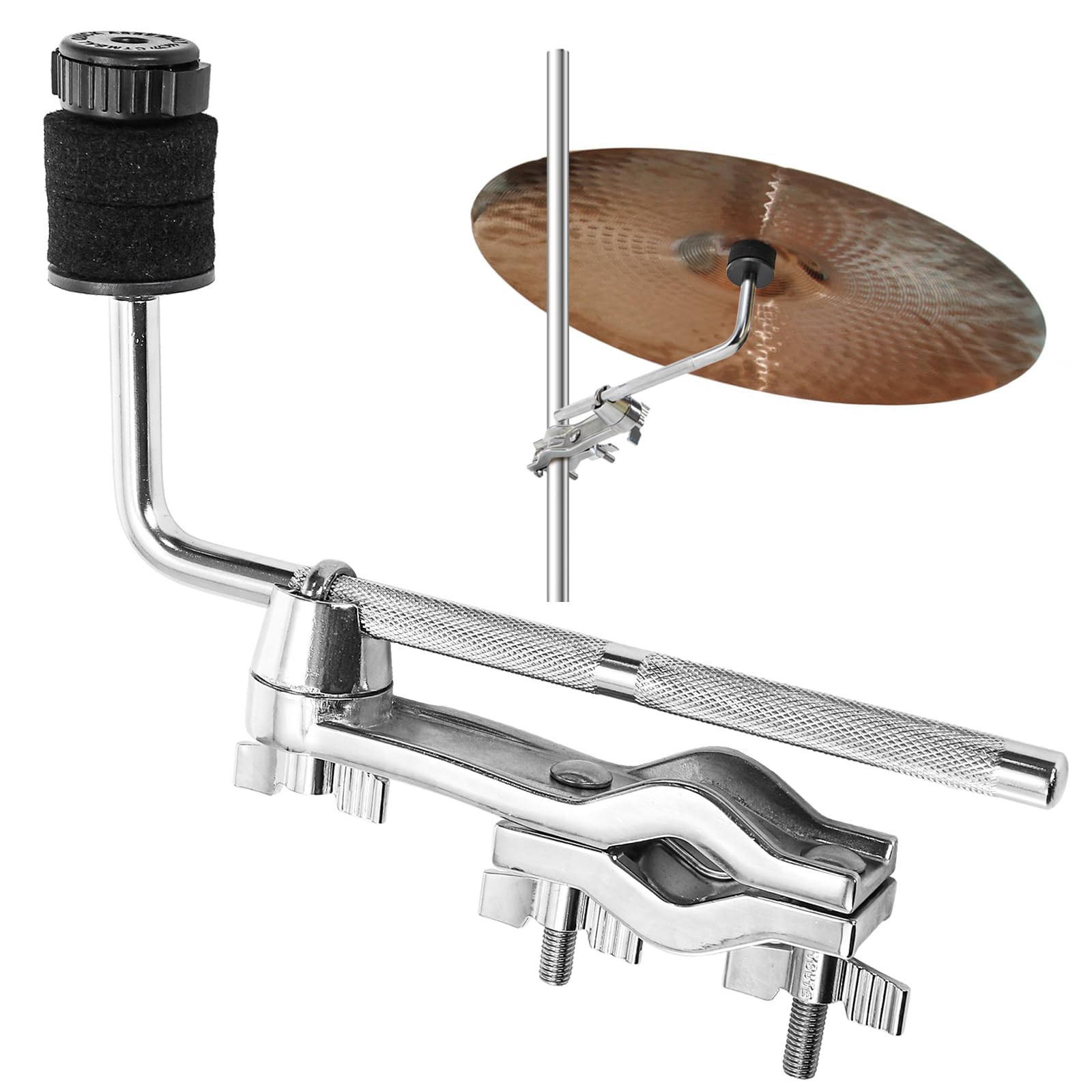 Foraineam Drum Set Mounting Clamp, 9.1 inch / 23cm Cymbal Boom Arm with Clamp Holder Bracket, Drum Set Extension Mount Clip Cymb