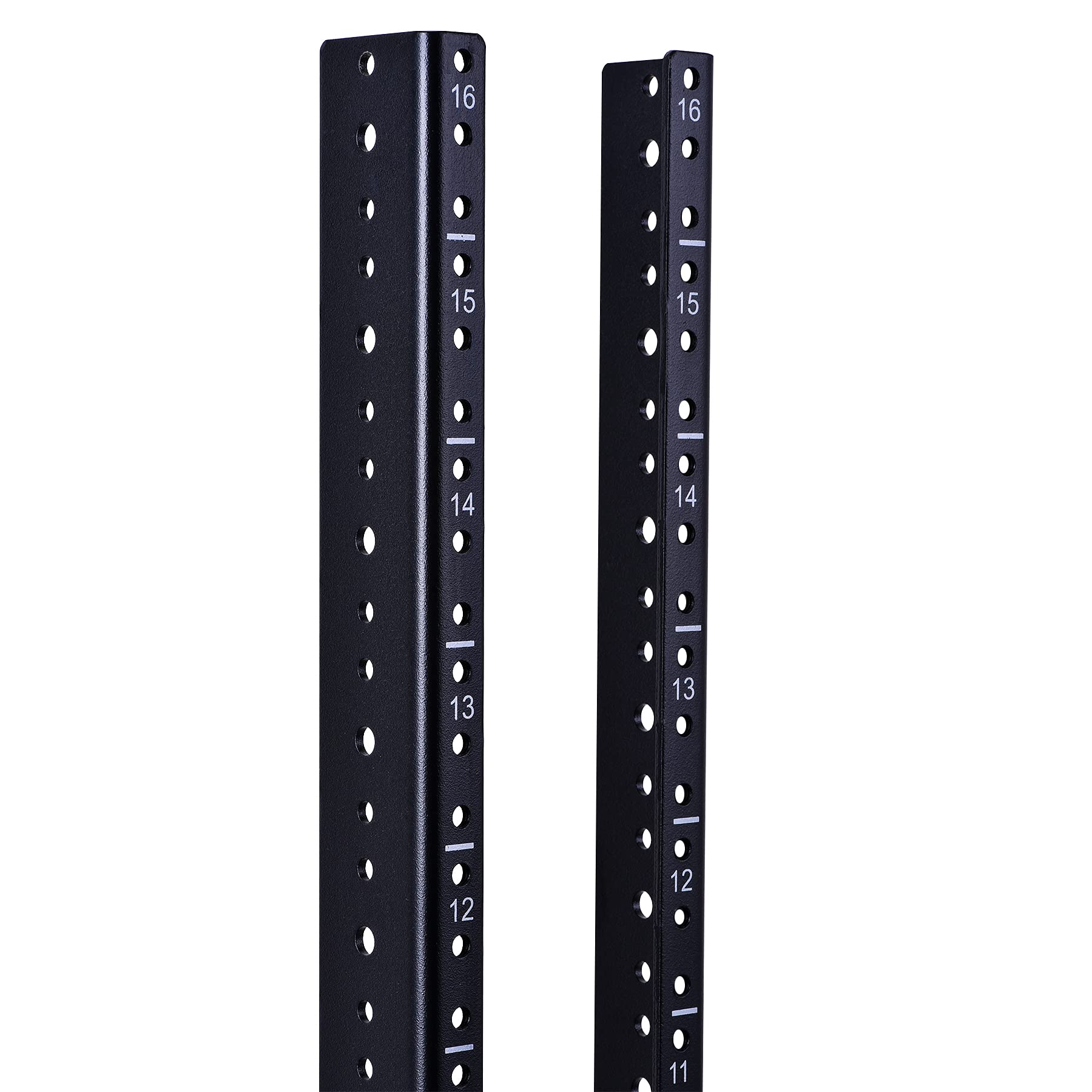 RackPath 16U Vertical Server Rack Rail Pair Kit, DIY Rack Build, 12-24 Screws x64