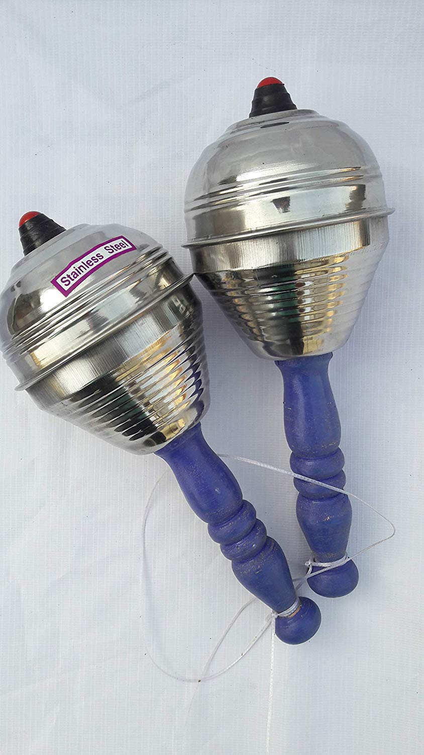 SAI Musicals Hand Percussion Cymbals Jhika Indian Musical Instrument kartal gugra jika stainlesss Steel .(2 Pieces) junjuna