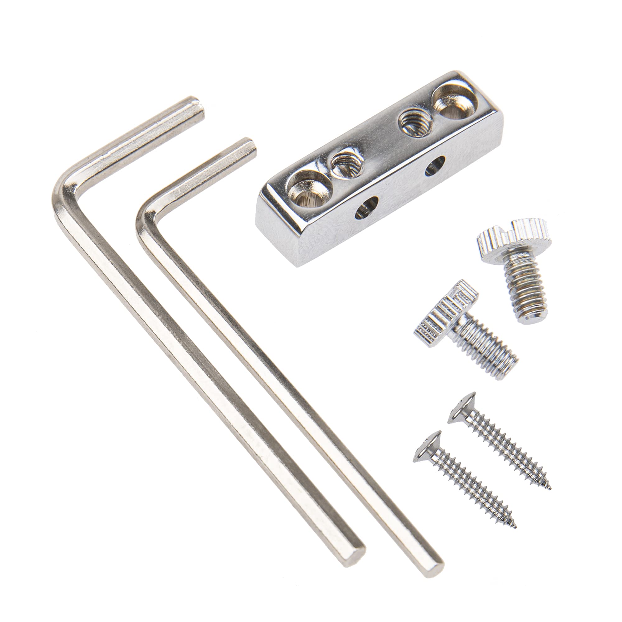 1Pcs Yootones Guitar Bass Allen Wrench/Key Headstock Wrench Holder Compatible with Floyd Rose Tremolo Guitar (Silver)