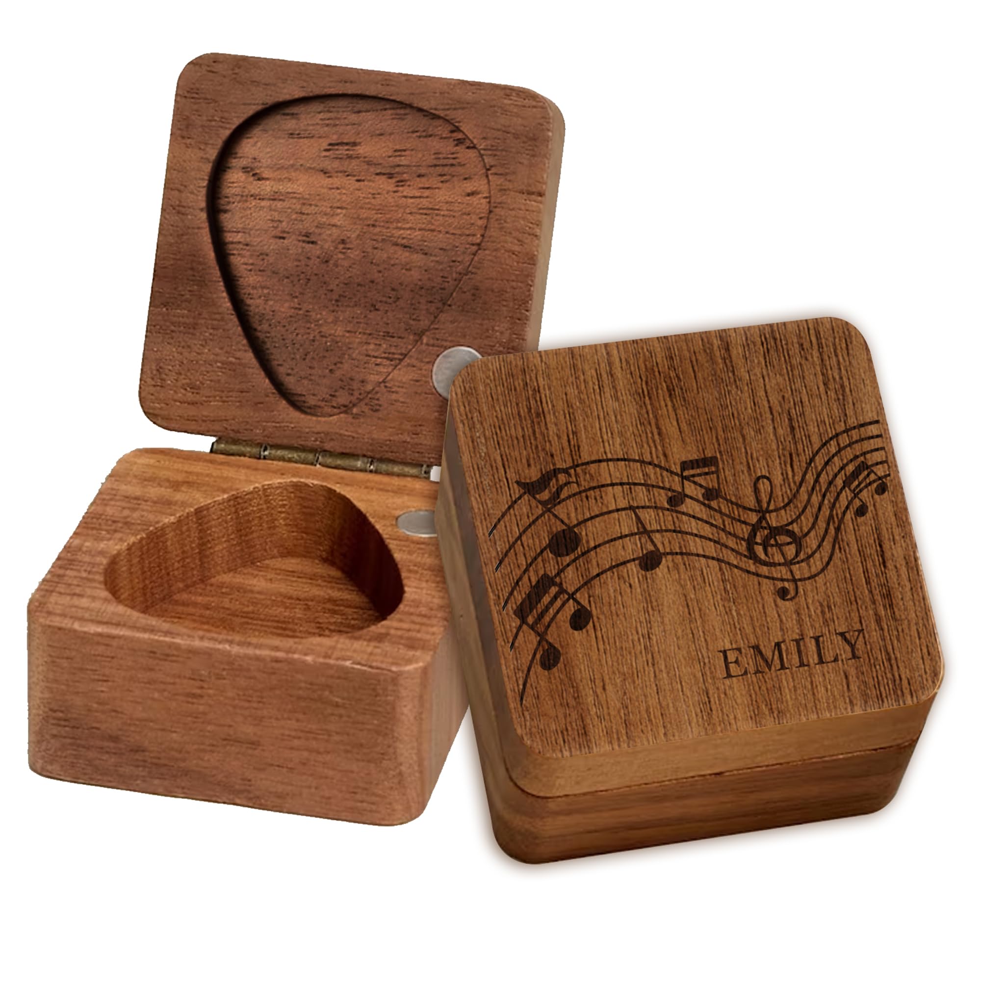 Personalized Guitar Pick Holder Personalized Gifts Engraved Wooden Guitar Picks Holder Custom Guitar Pick Case Box Gifts For Men