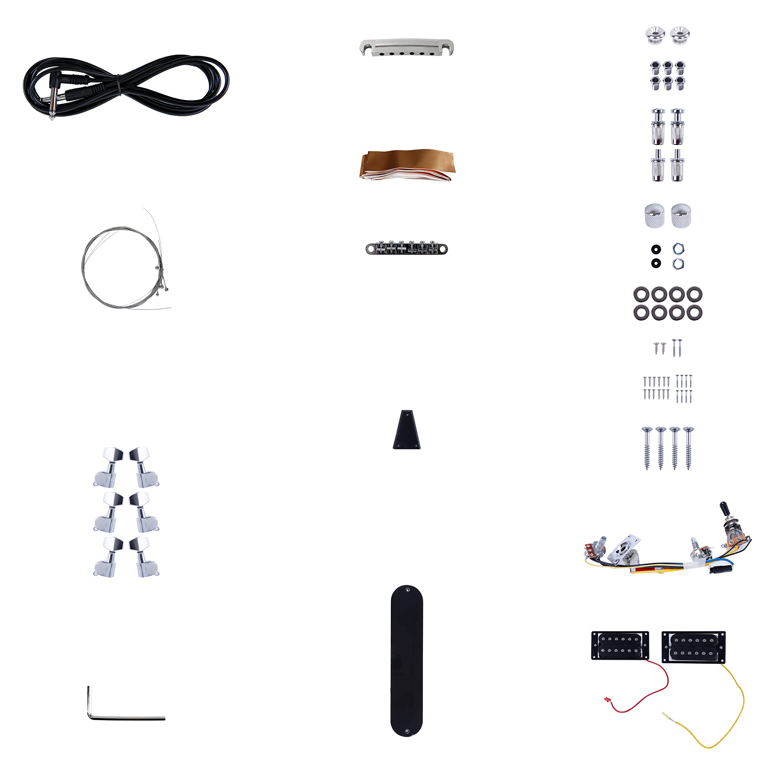 Leo Jaymz DIY Electric Guitar Kits with Mahogany Body and Maple Neck - Ebony Fingerboard and All Components Included (BC)