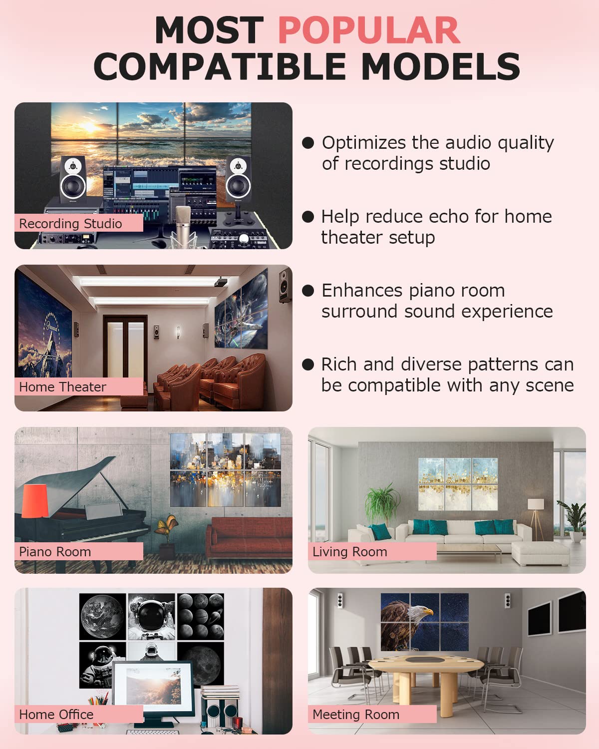 EVENRISING Art Acoustic Panels, 72''x48''x0.4'' Sound Absorbing Panels,Better Sound Panels than Soundproof Foam,Premium Soundpro