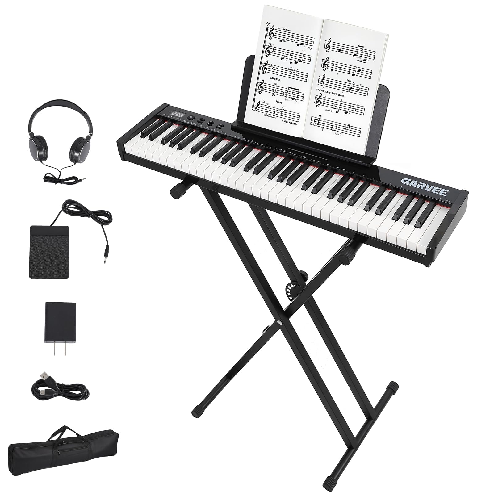 61-Key Portable Electric Keyboard, HIPS Material, With Accessories, Compact and Lightweight, Perfect for Beginners and Music Lea