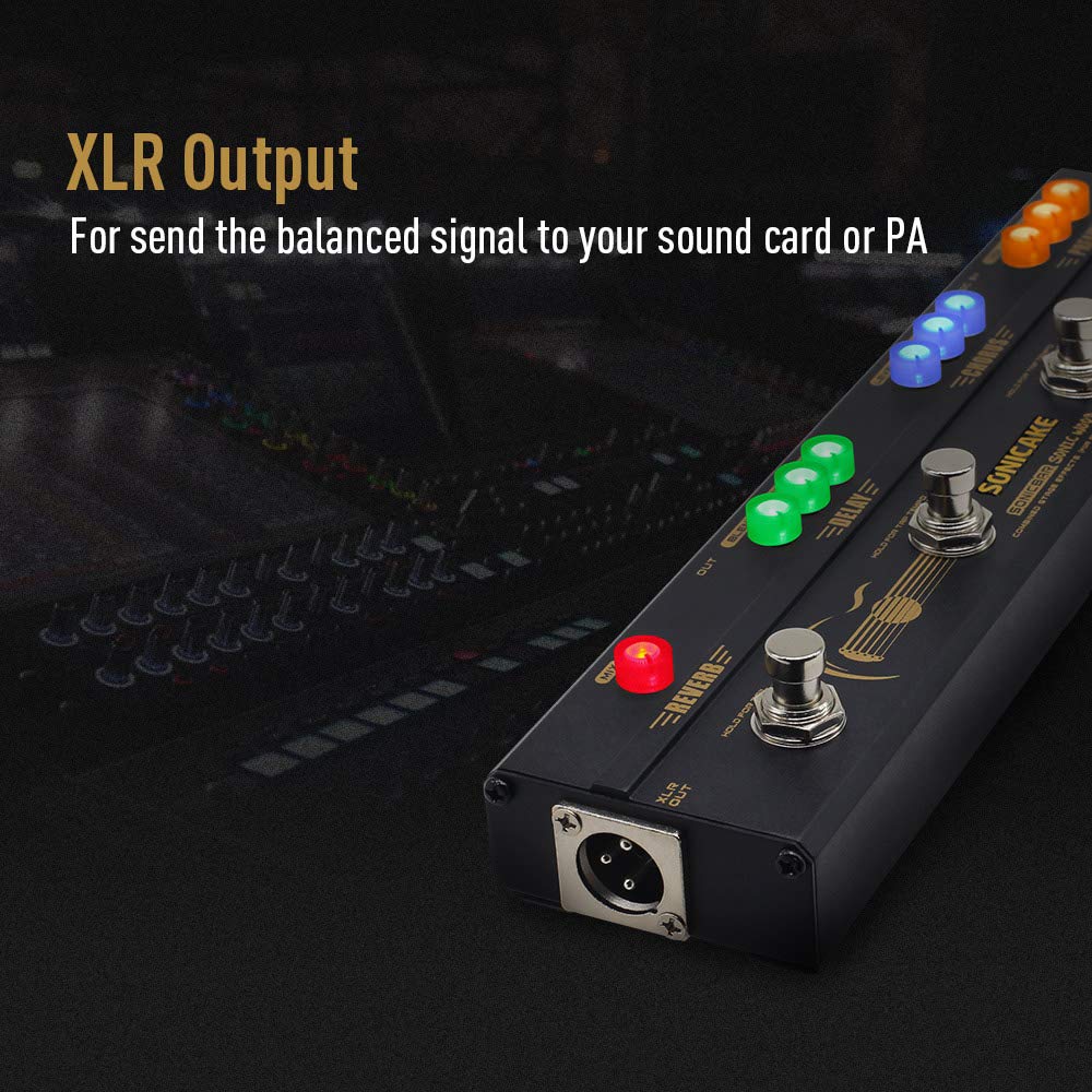 SONICAKE Acoustic Pedal Guitar Effect Acoustic Pedal Multi Effects Preamp Chorus Delay Reverb Acoustic Guitar Pedal Sonic Wood w